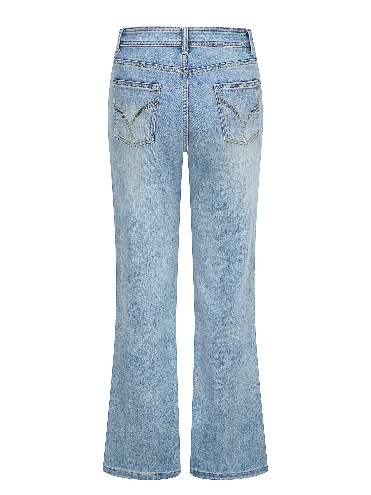 워싱 세미 부츠컷 데님 팬츠 (LIGHT BLUE)