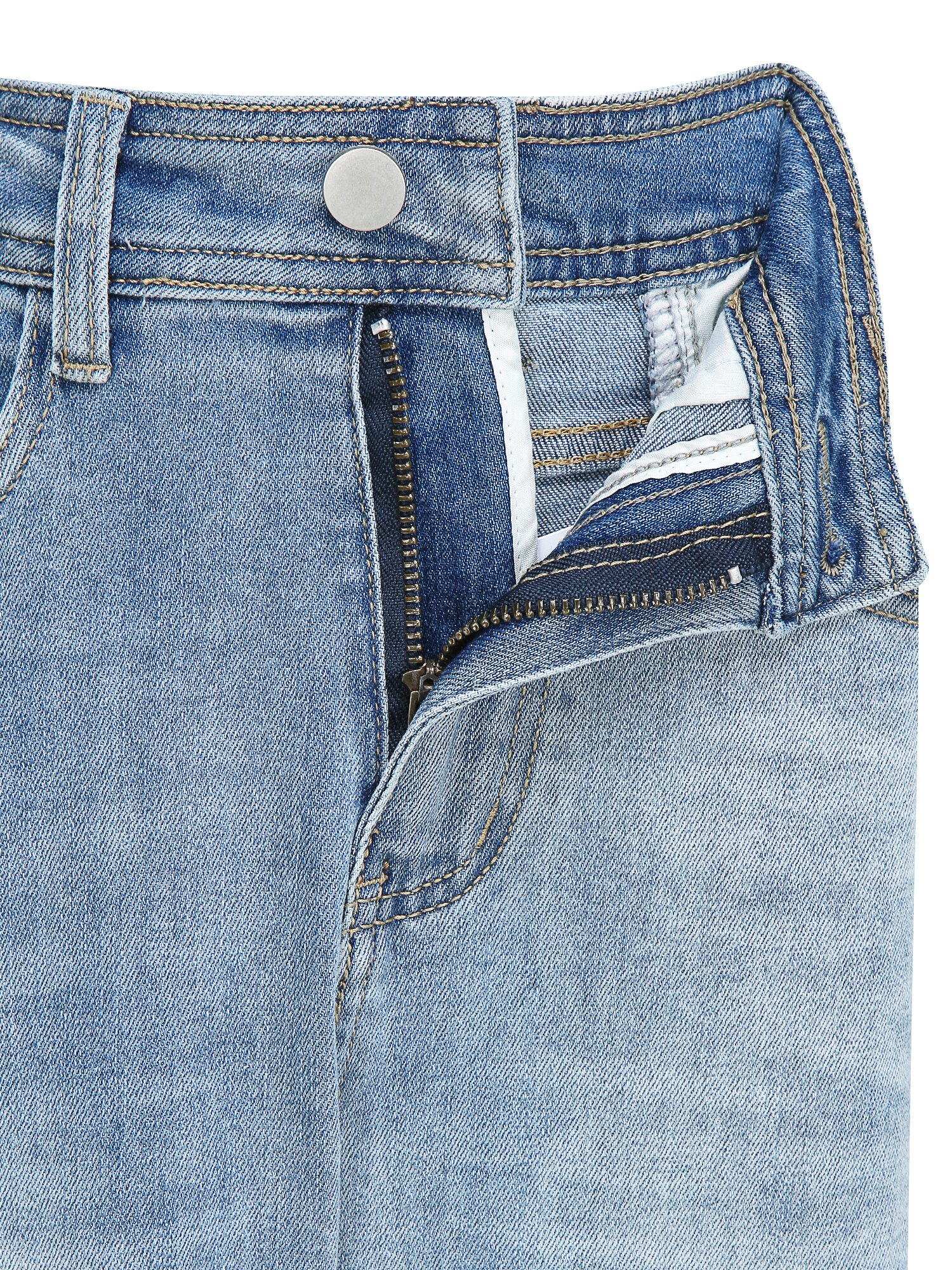 워싱 세미 부츠컷 데님 팬츠 (LIGHT BLUE)