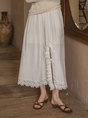 DA_Lace spliced skirt