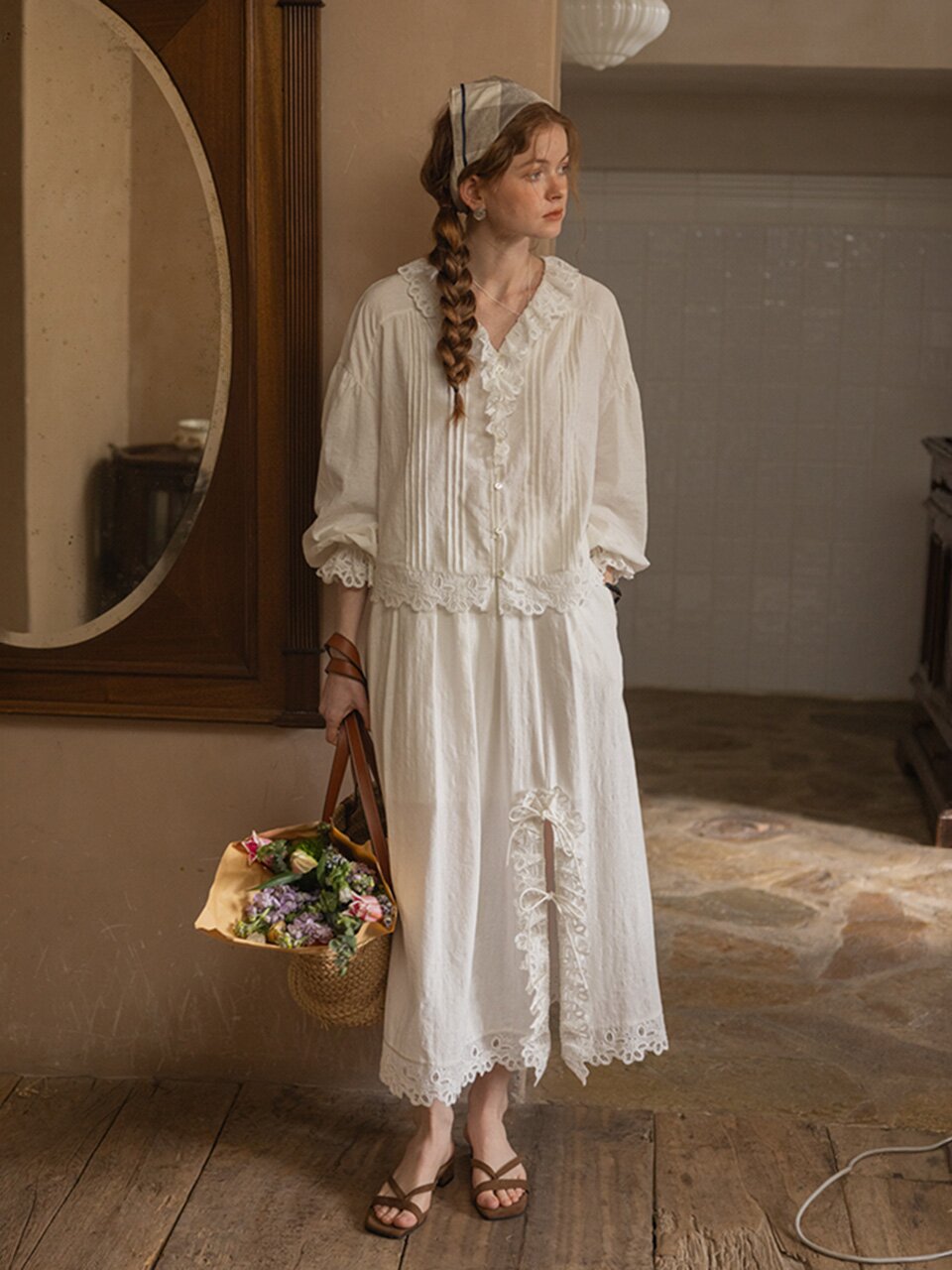 DA_Lace spliced skirt