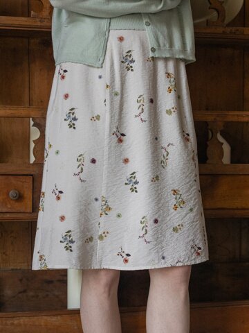 DA_Wrinkle floral short skirt