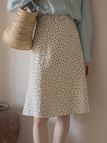 DA_Polka dot print short skirt