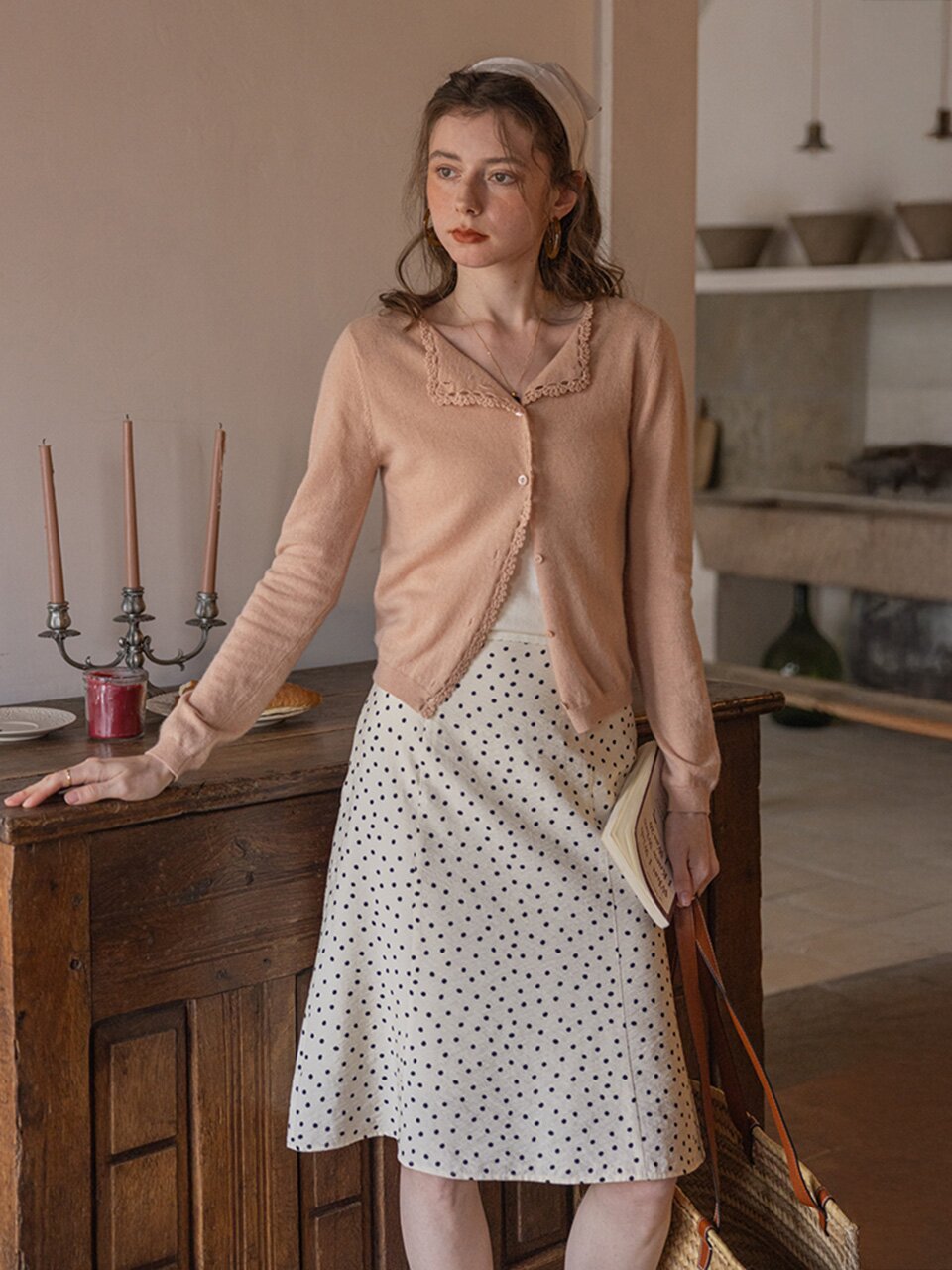 DA_Polka dot print short skirt