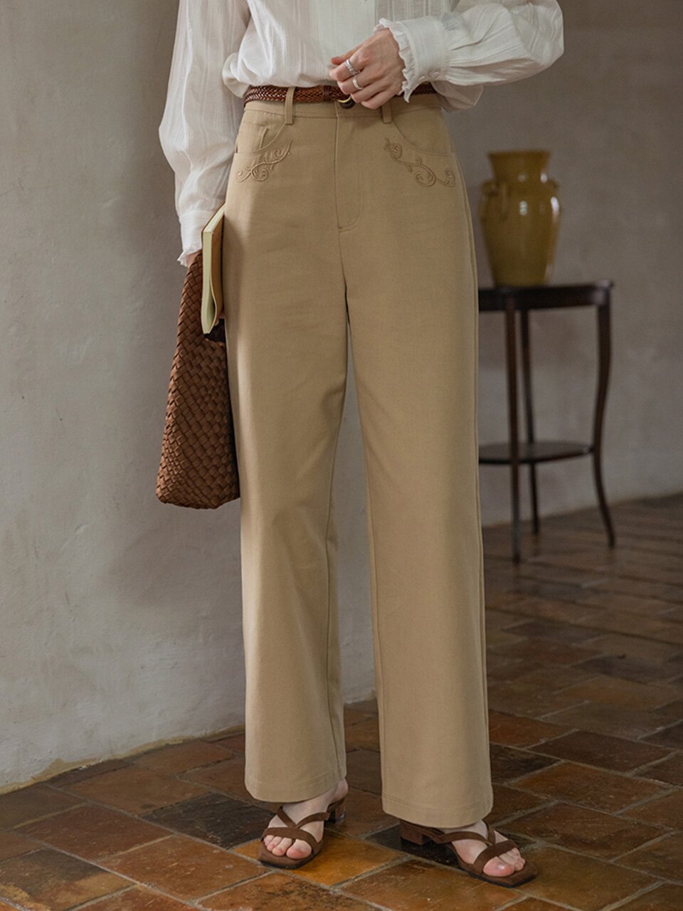 DA_Straight french pants_2color