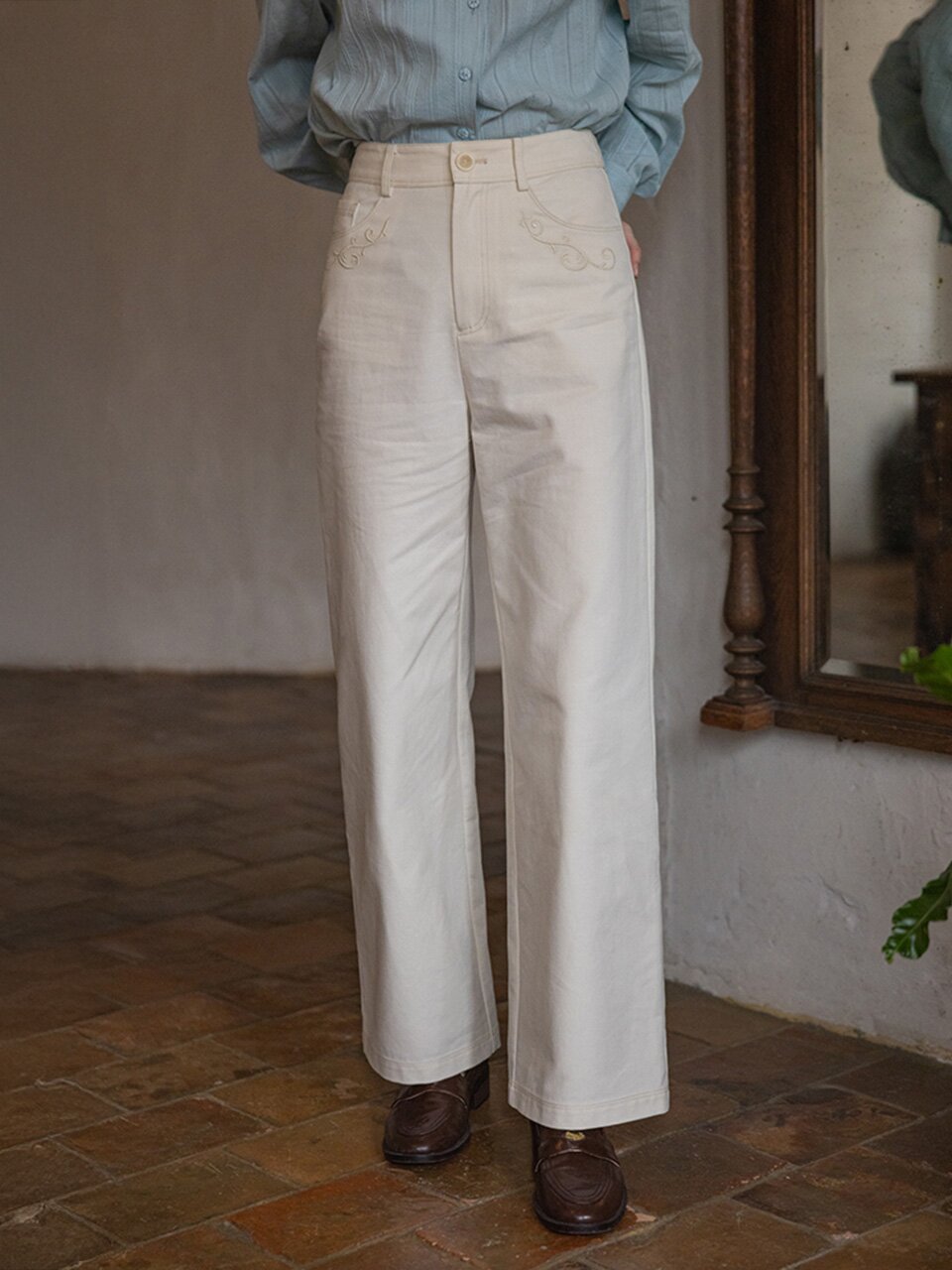 DA_Straight french pants_2color
