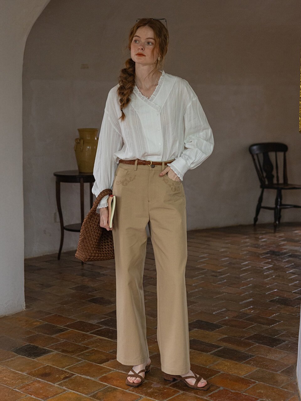 DA_Straight french pants_2color