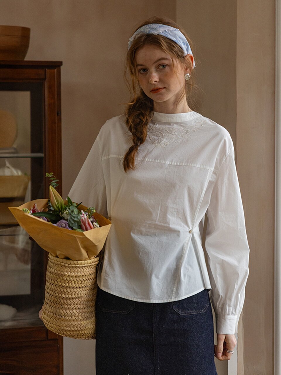 DA_Pleated waist blouse_2color