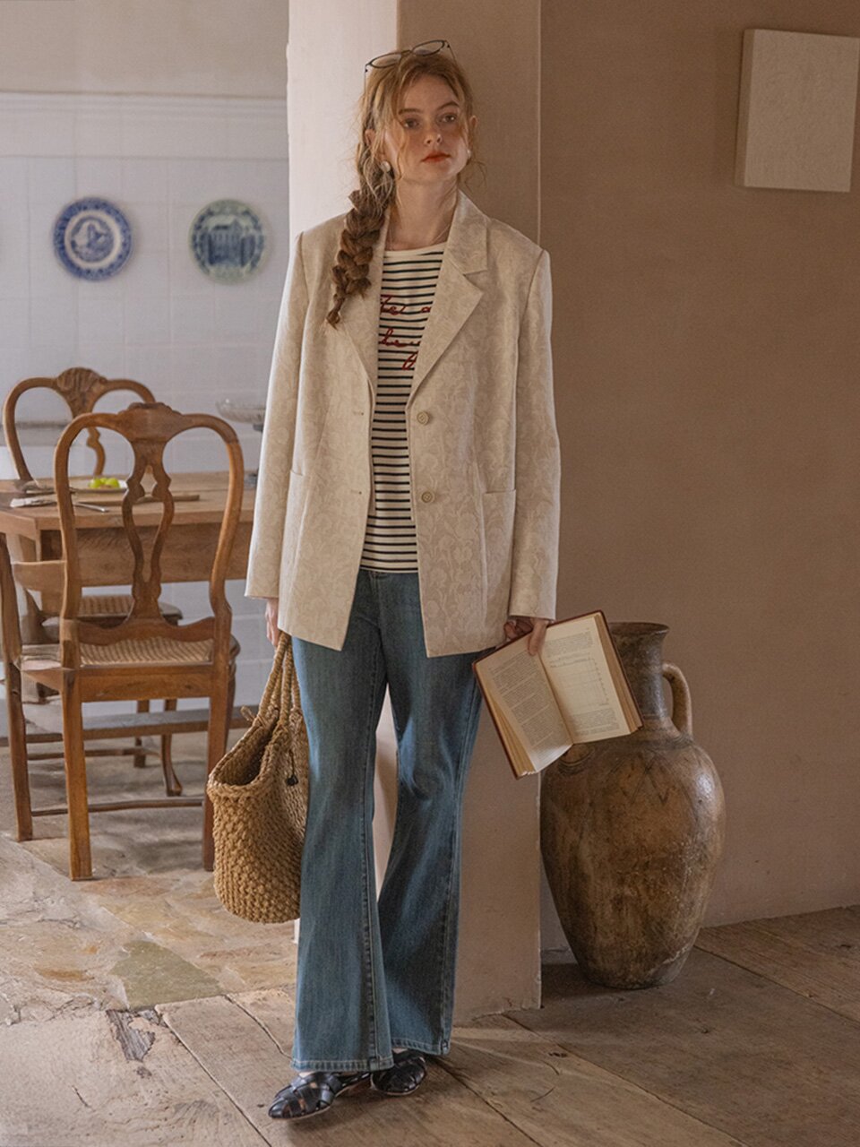 5/11 예약배송_DA_Jacquard texture blazer