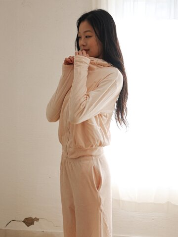 MJ_Zip-up hoodie pajama two-piece set_LIGHT PINK