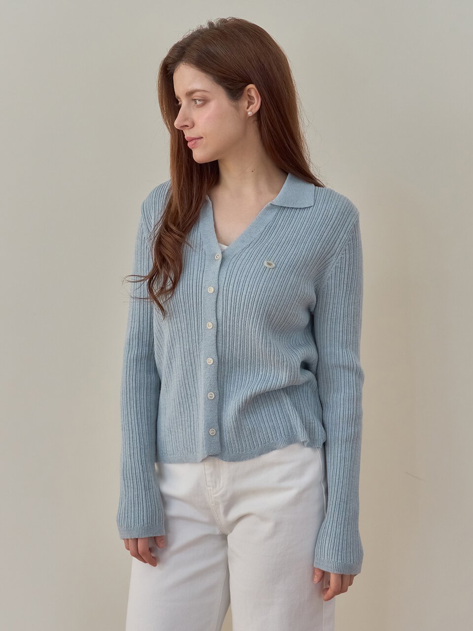 [메종르하르] 퍼퓸 카라 니트 가디건 4color