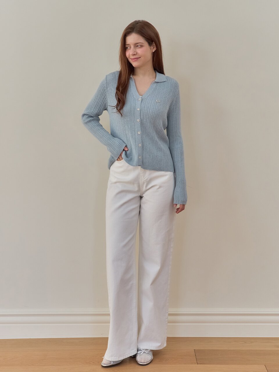 [메종르하르] 퍼퓸 카라 니트 가디건 4color