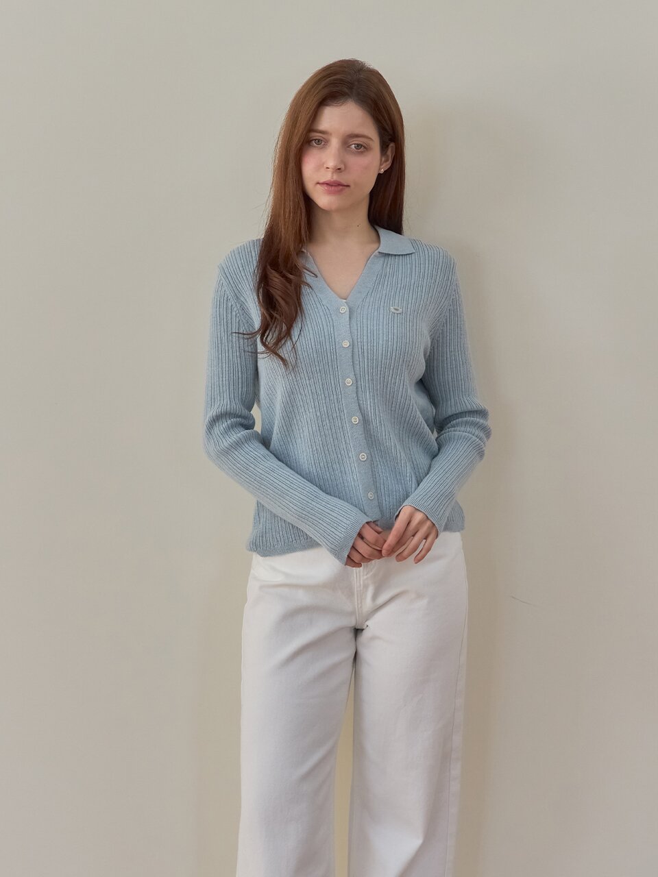 [메종르하르] 퍼퓸 카라 니트 가디건 4color