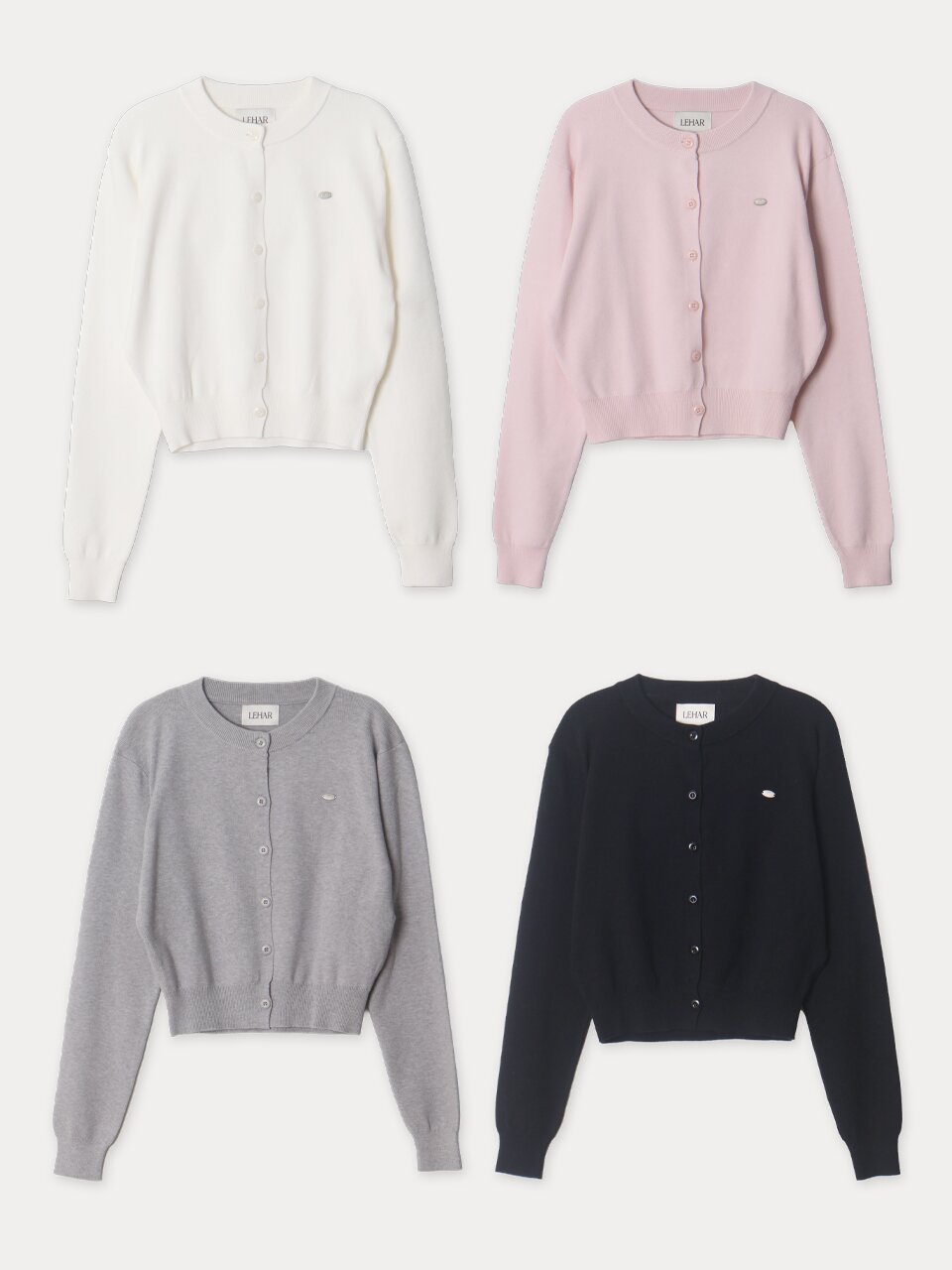 [메종르하르] (라운드넥 / 브이넥 선택가능) 아리엘 니트 가디건 4color