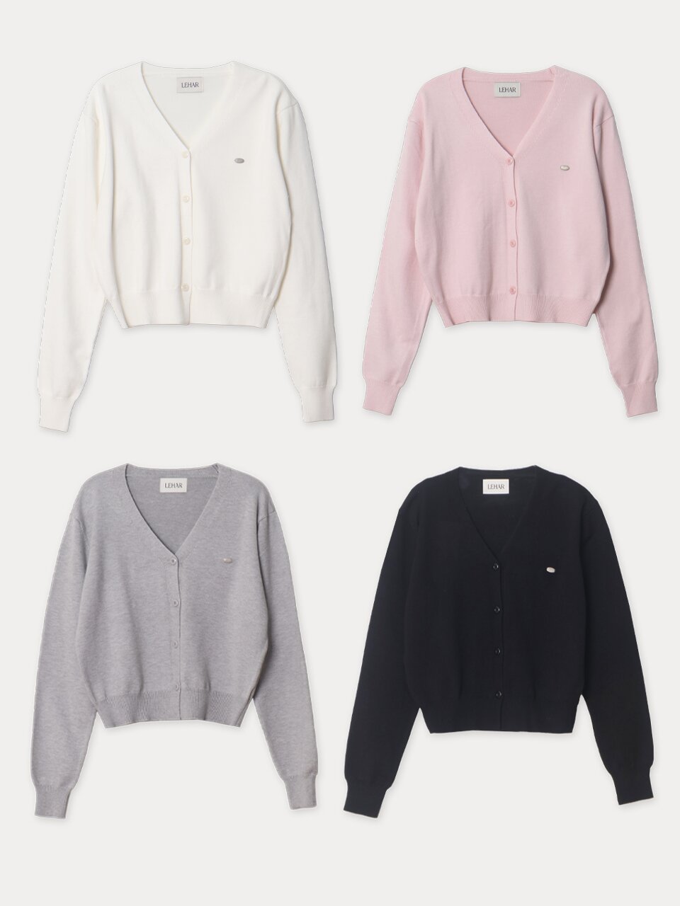 [메종르하르] (라운드넥 / 브이넥 선택가능) 아리엘 니트 가디건 4color
