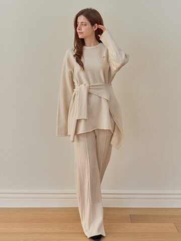 [메종르하르] 젬마 니트 SET (라운드니트+팬츠+숄) 3color
