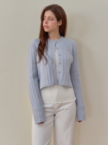 [메종르하르] 샤베트 꽈배기 니트 가디건 4color