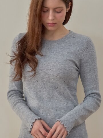 [메종르하르] 오브제 펀칭 니트 3color