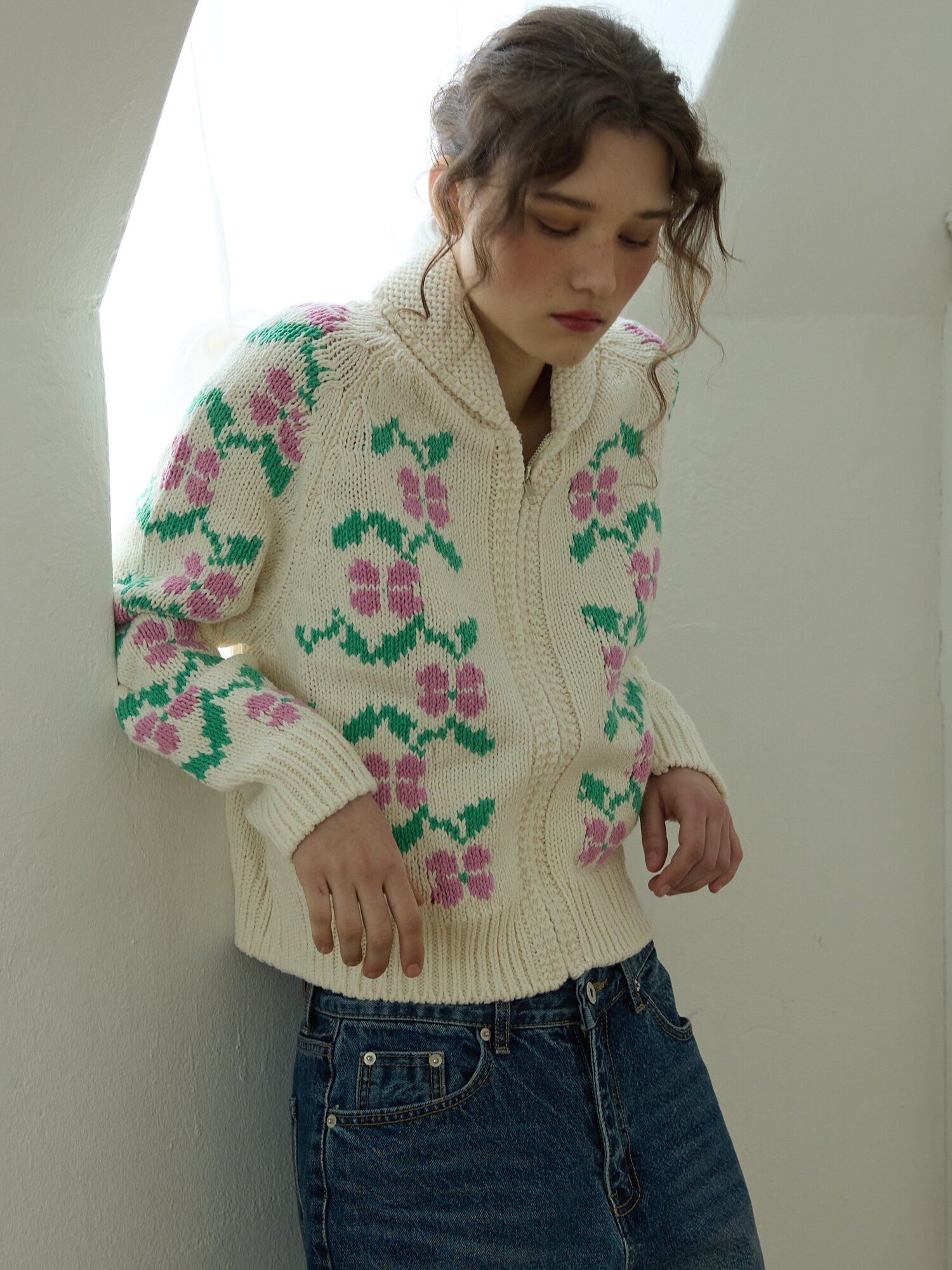 Dazy flower knit Ivory