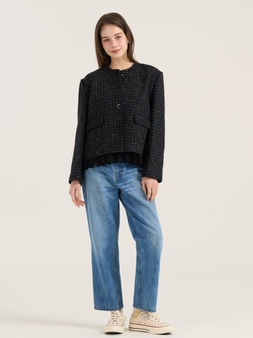 마에스토소 트위드 크롭 자켓 - 블랙