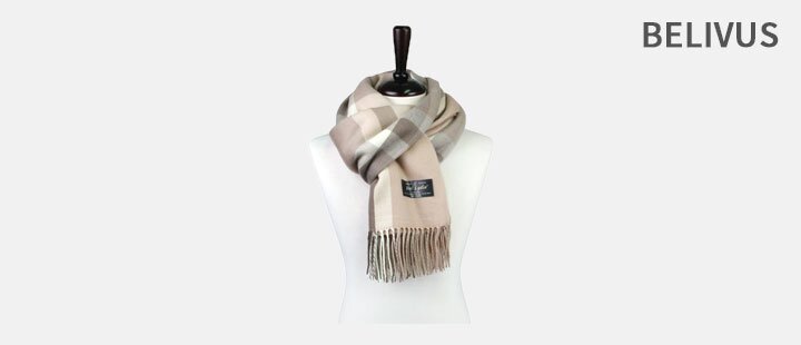브라운 머플러 목도리 체크패턴 롱 보온 넥워머 BLM121