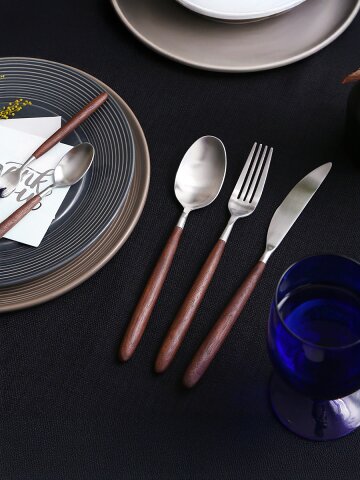 벨류세라믹 이사벨 월넛 실버 커트러리