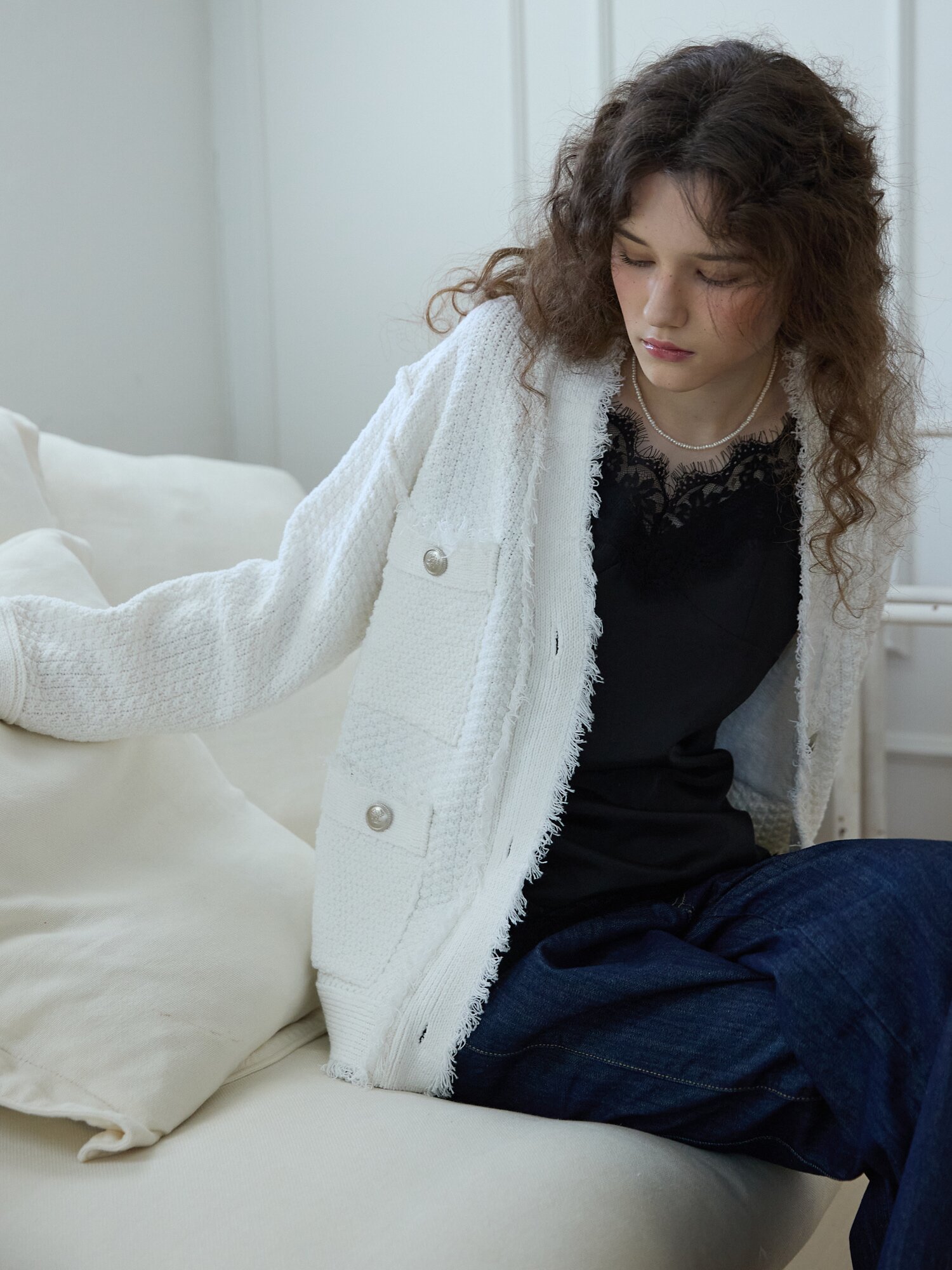 Classic blanc tweed Ivory