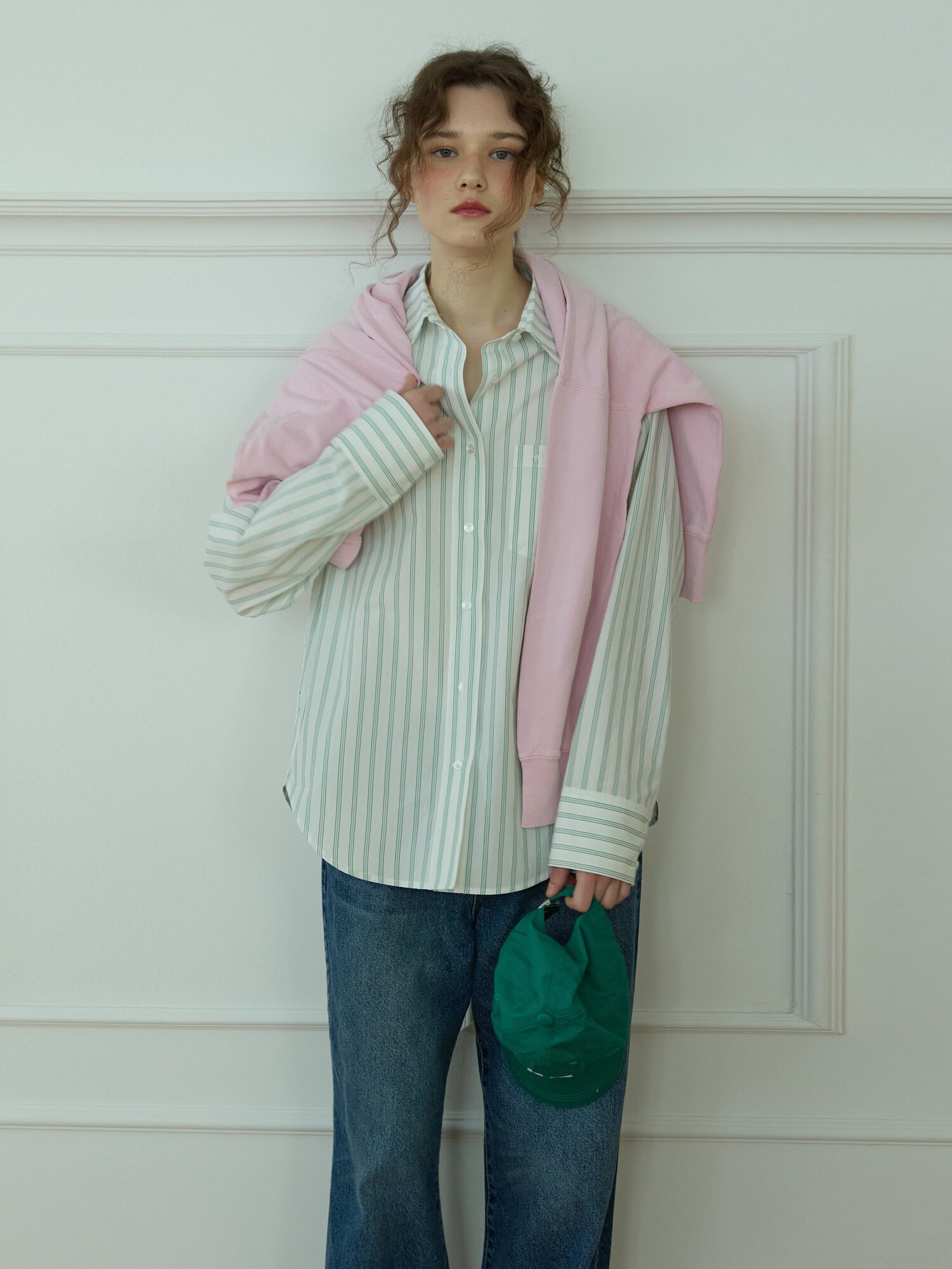 Boy fit stripe shirts Green