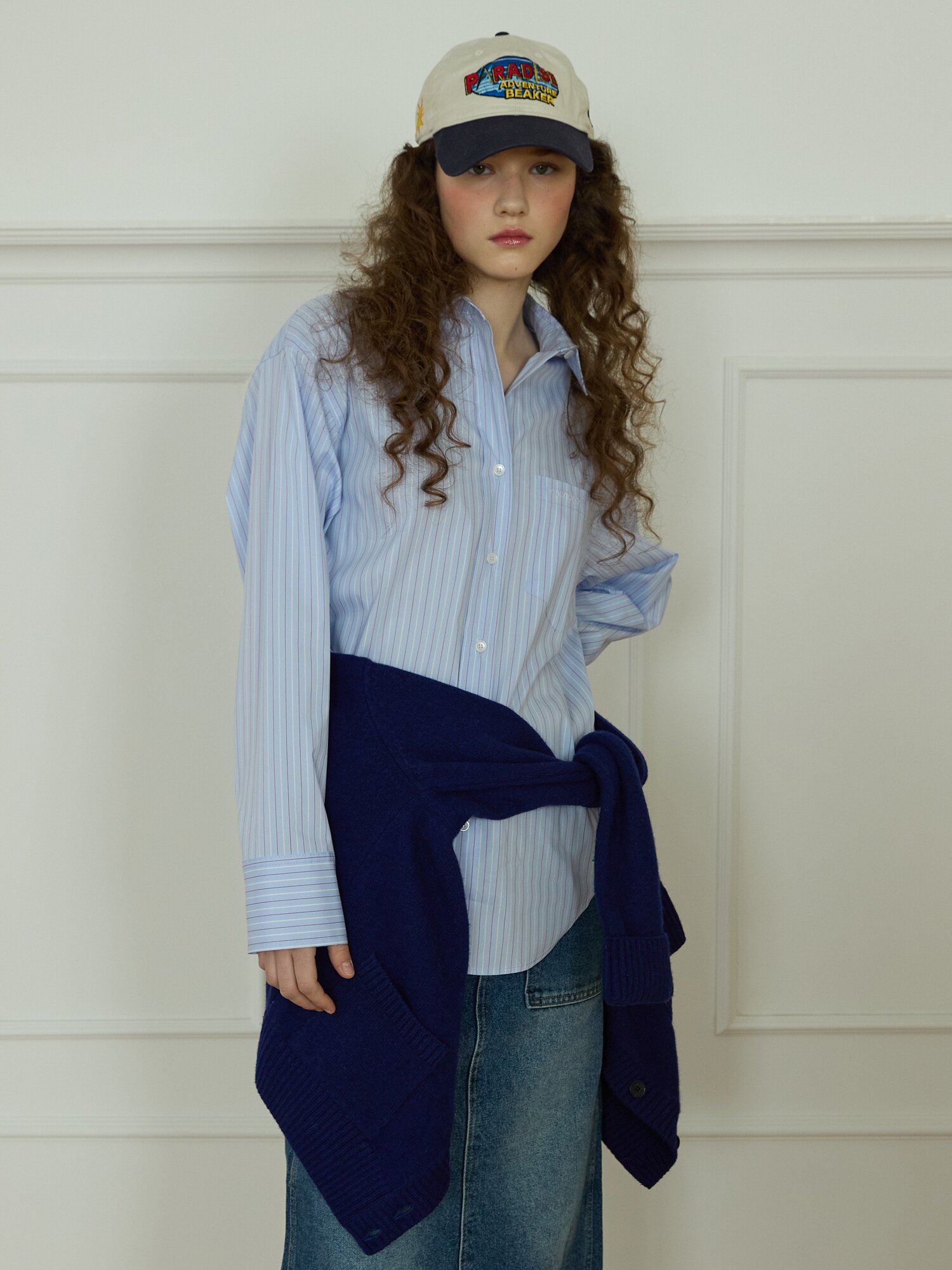 Boy fit stripe shirts Blue