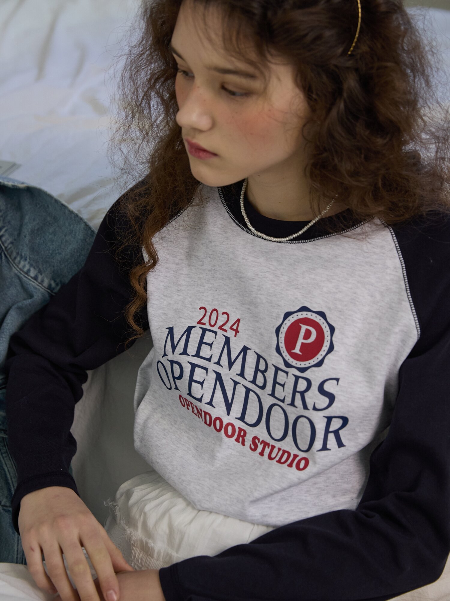 Lettering raglan tee Navy