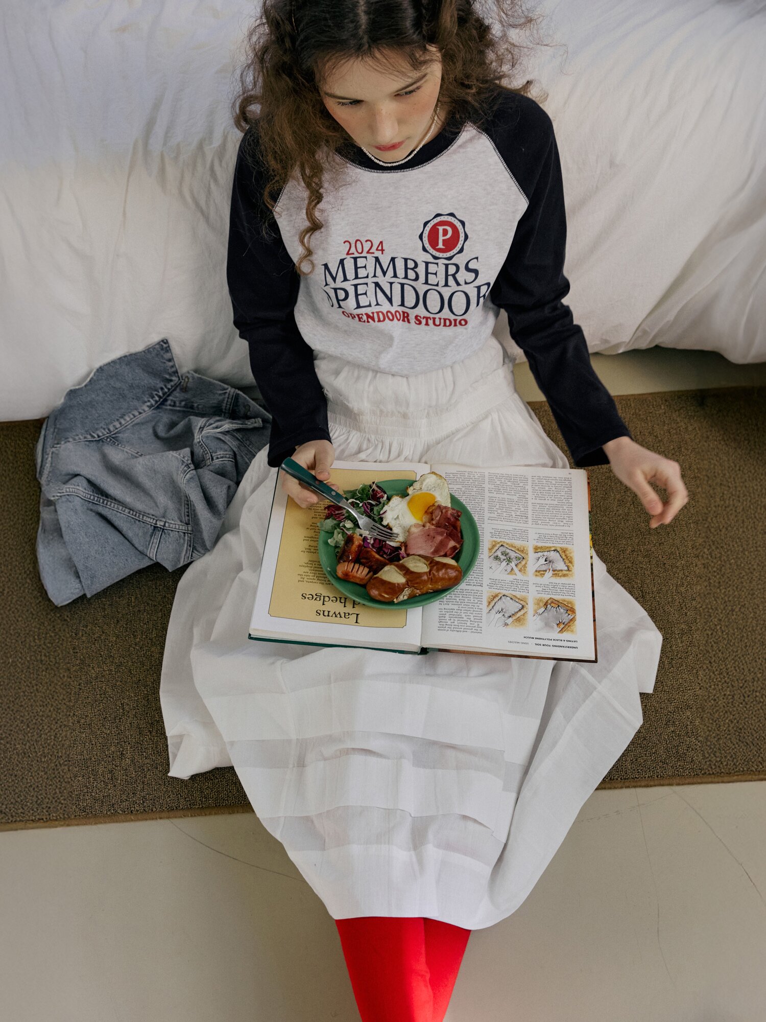Lettering raglan tee Navy