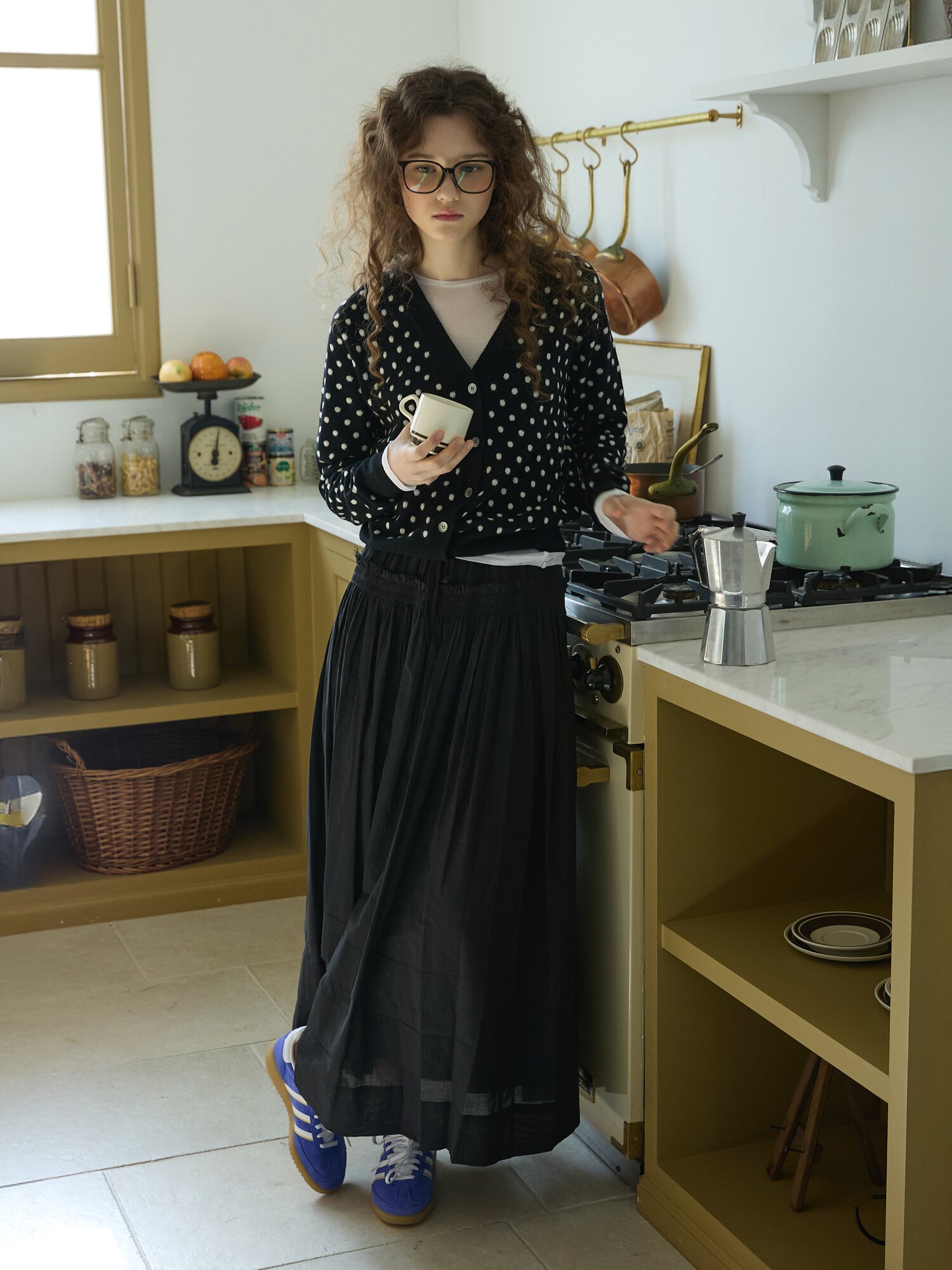 Tiered maxi skirt Black