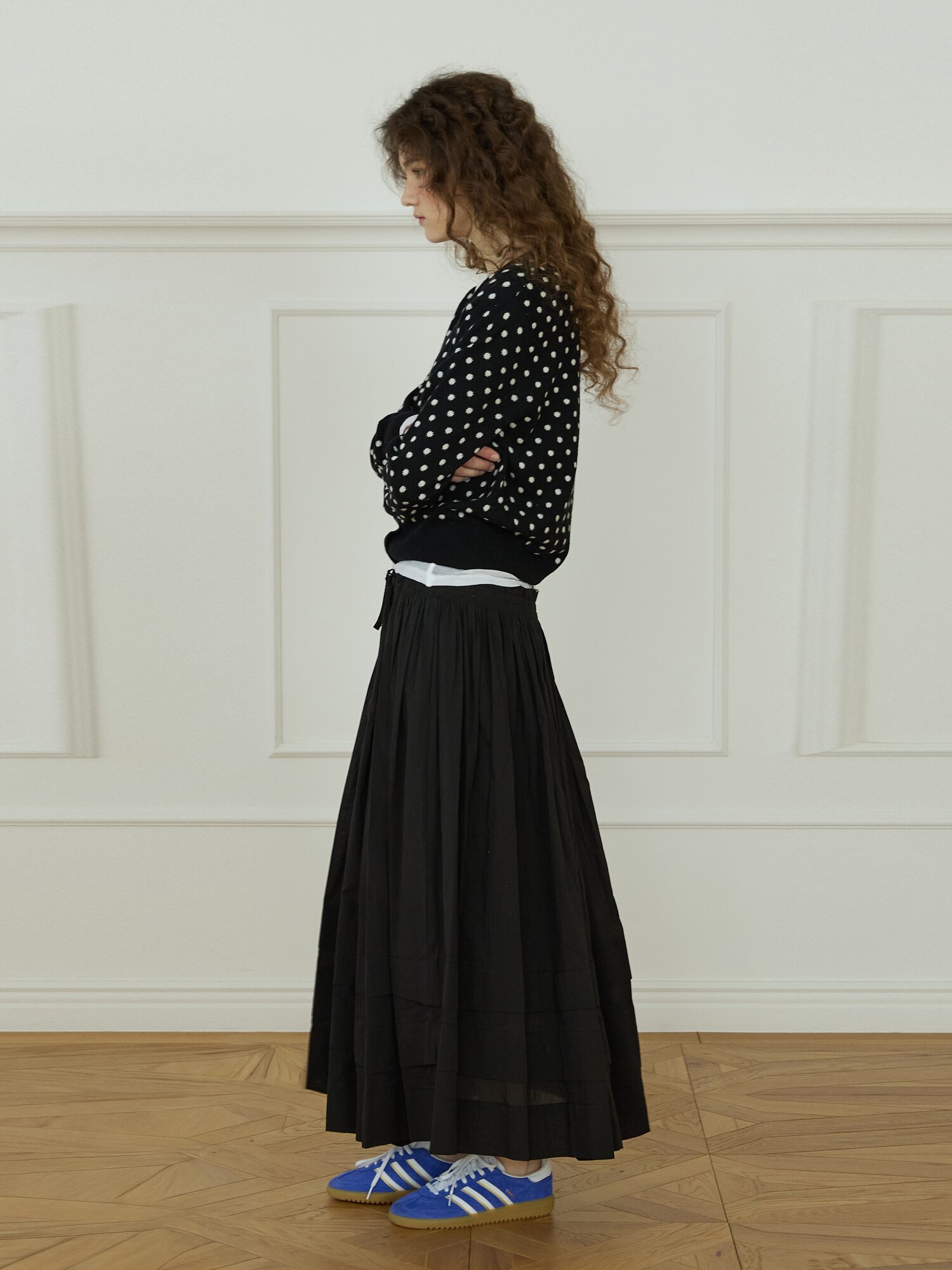 Tiered maxi skirt Black