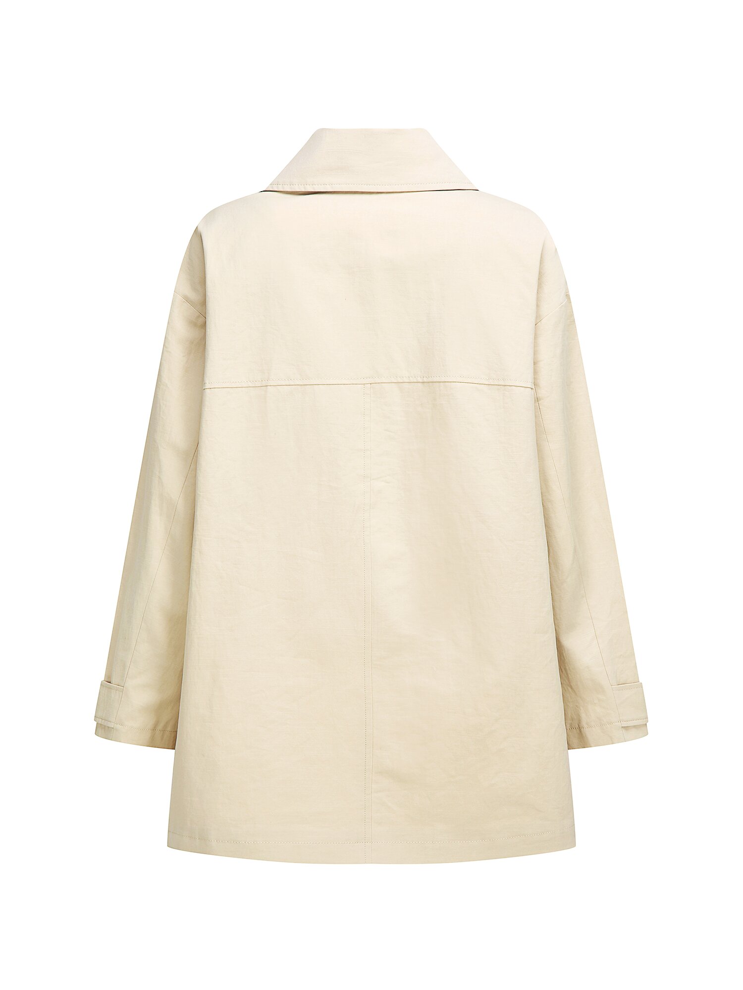 코튼 싱글 하프 트렌치 코트 (BEIGE)