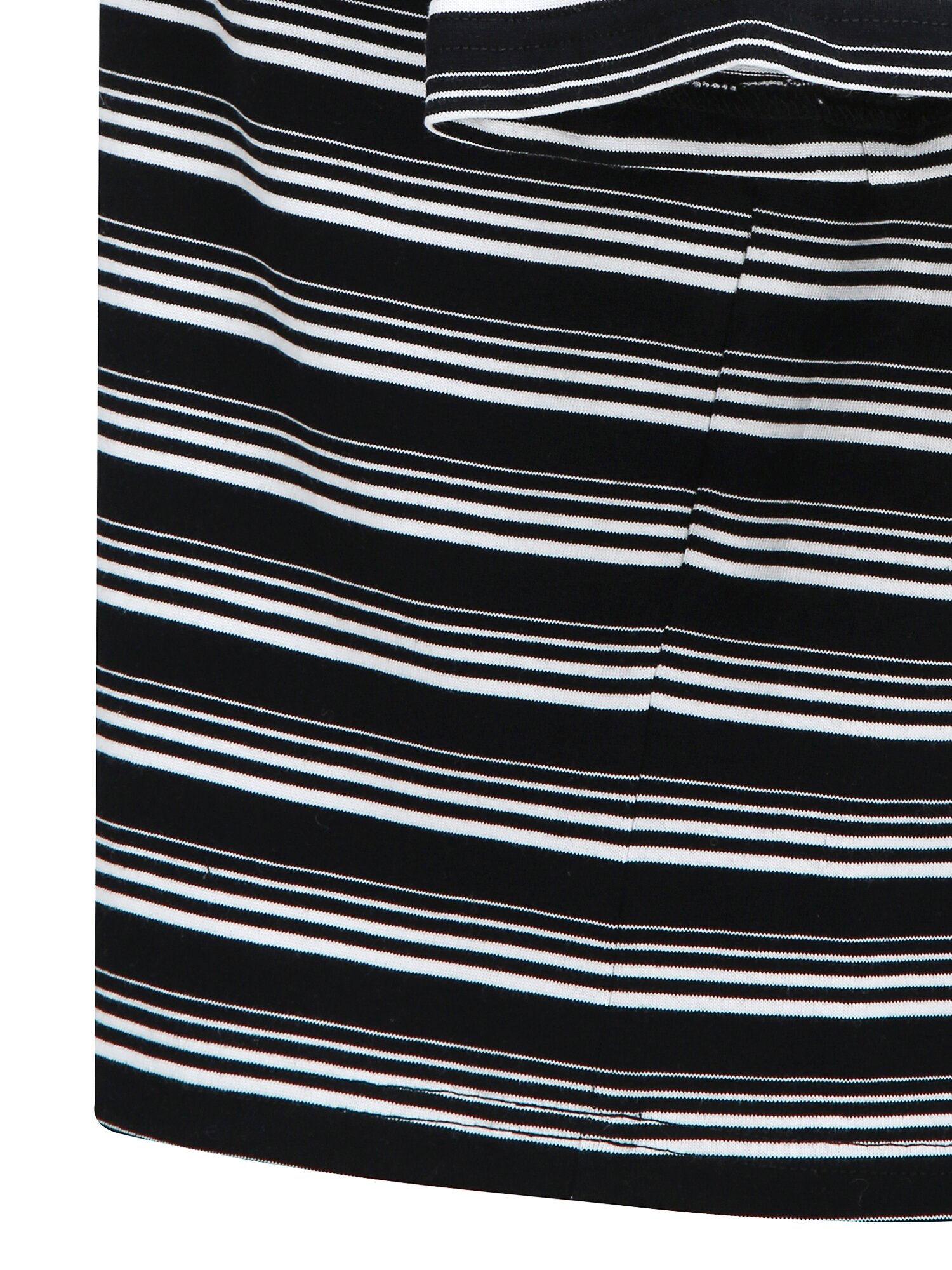 스트라이프 배색 칼라 티셔츠 (STRIPE BLACK)