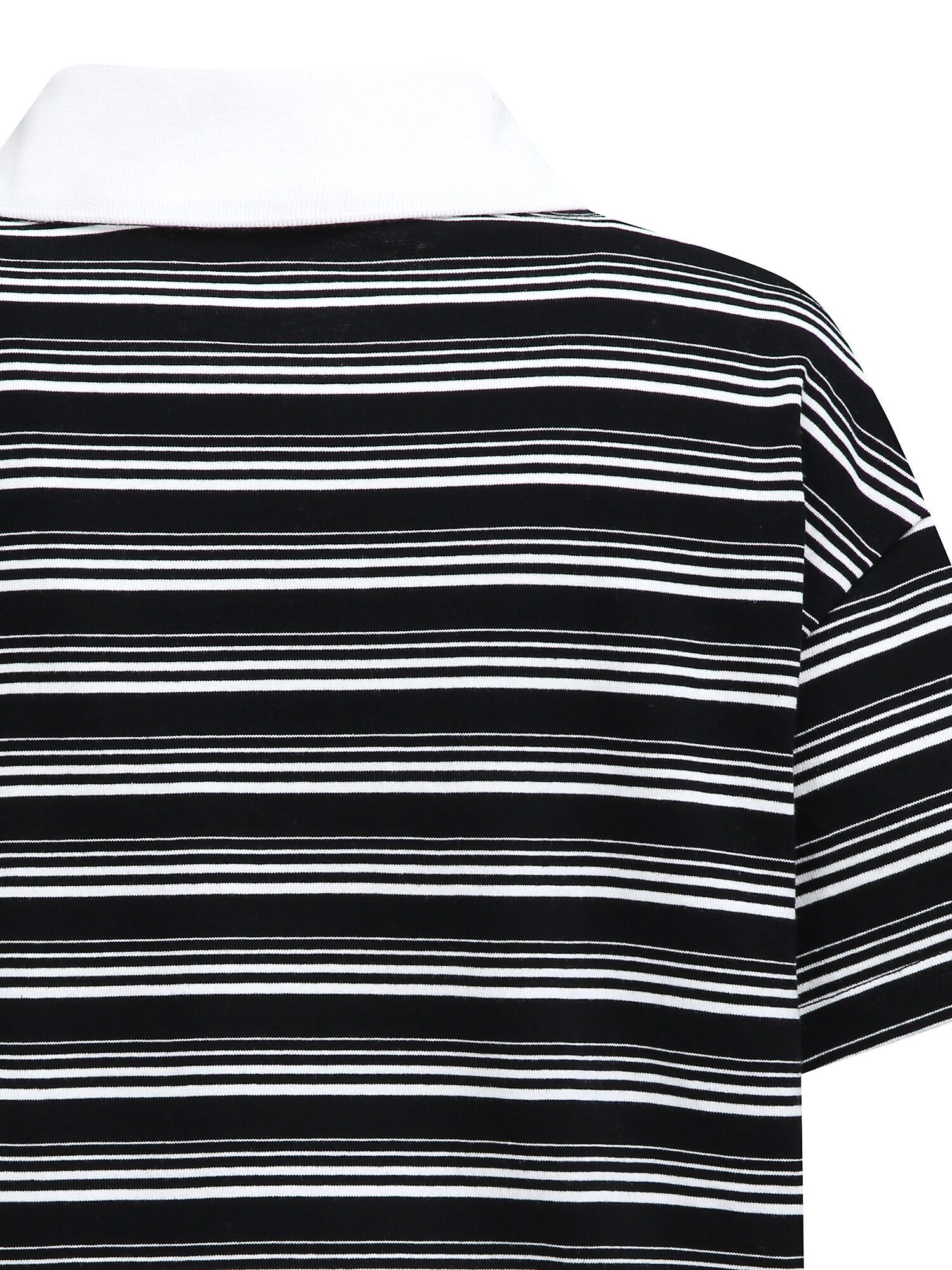 스트라이프 배색 칼라 티셔츠 (STRIPE BLACK)