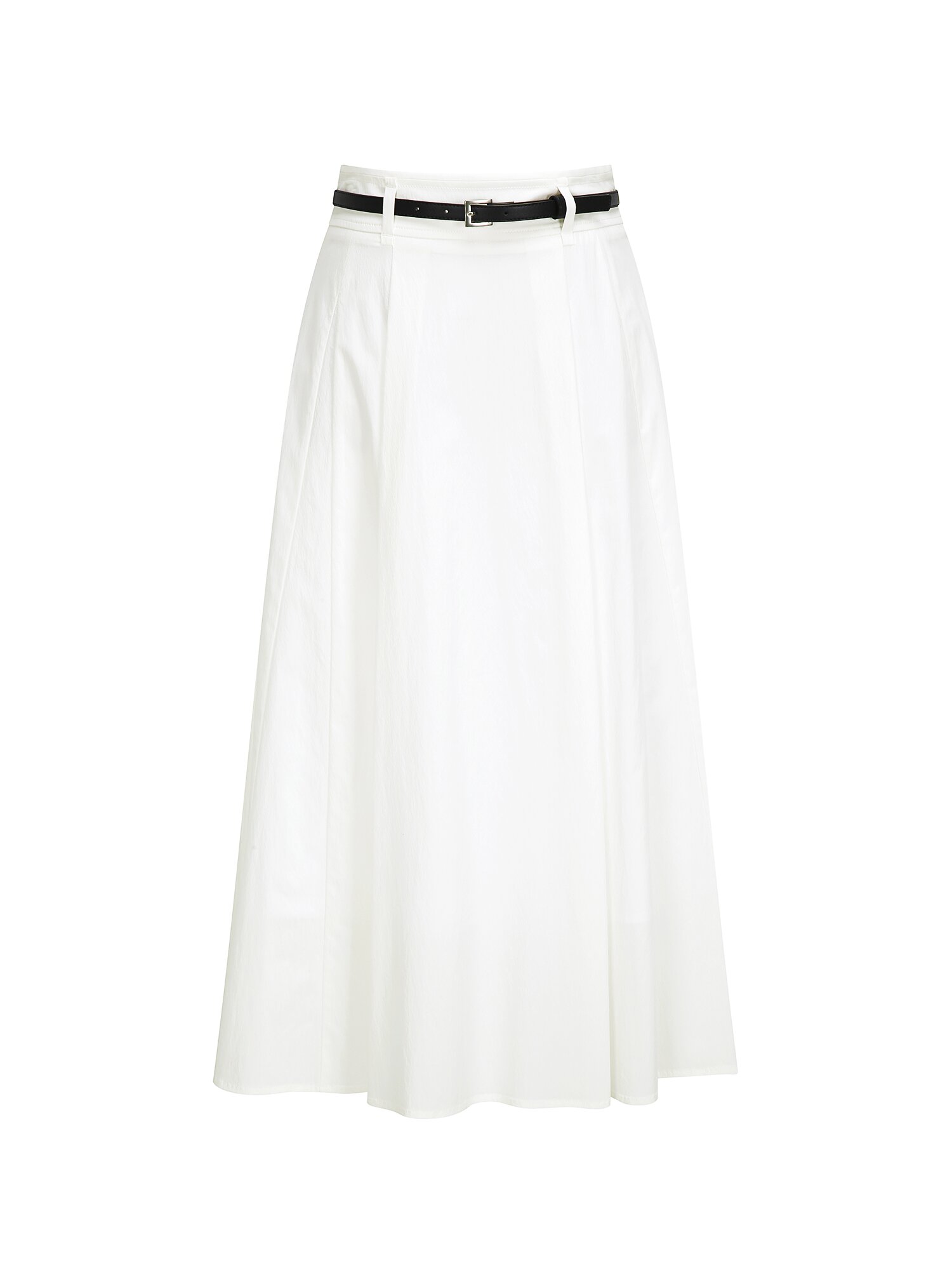 벨티드 원턱 플레어 스커트 (IVORY)