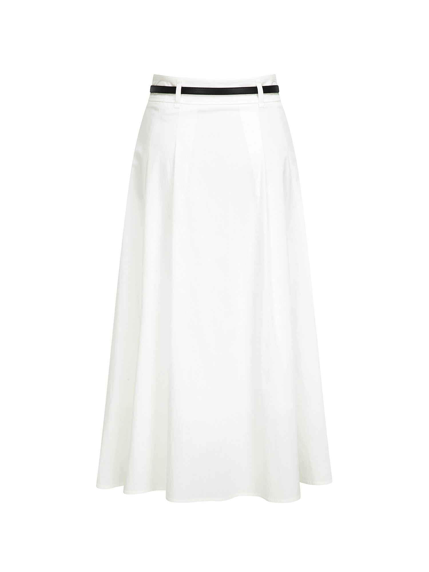 벨티드 원턱 플레어 스커트 (IVORY)