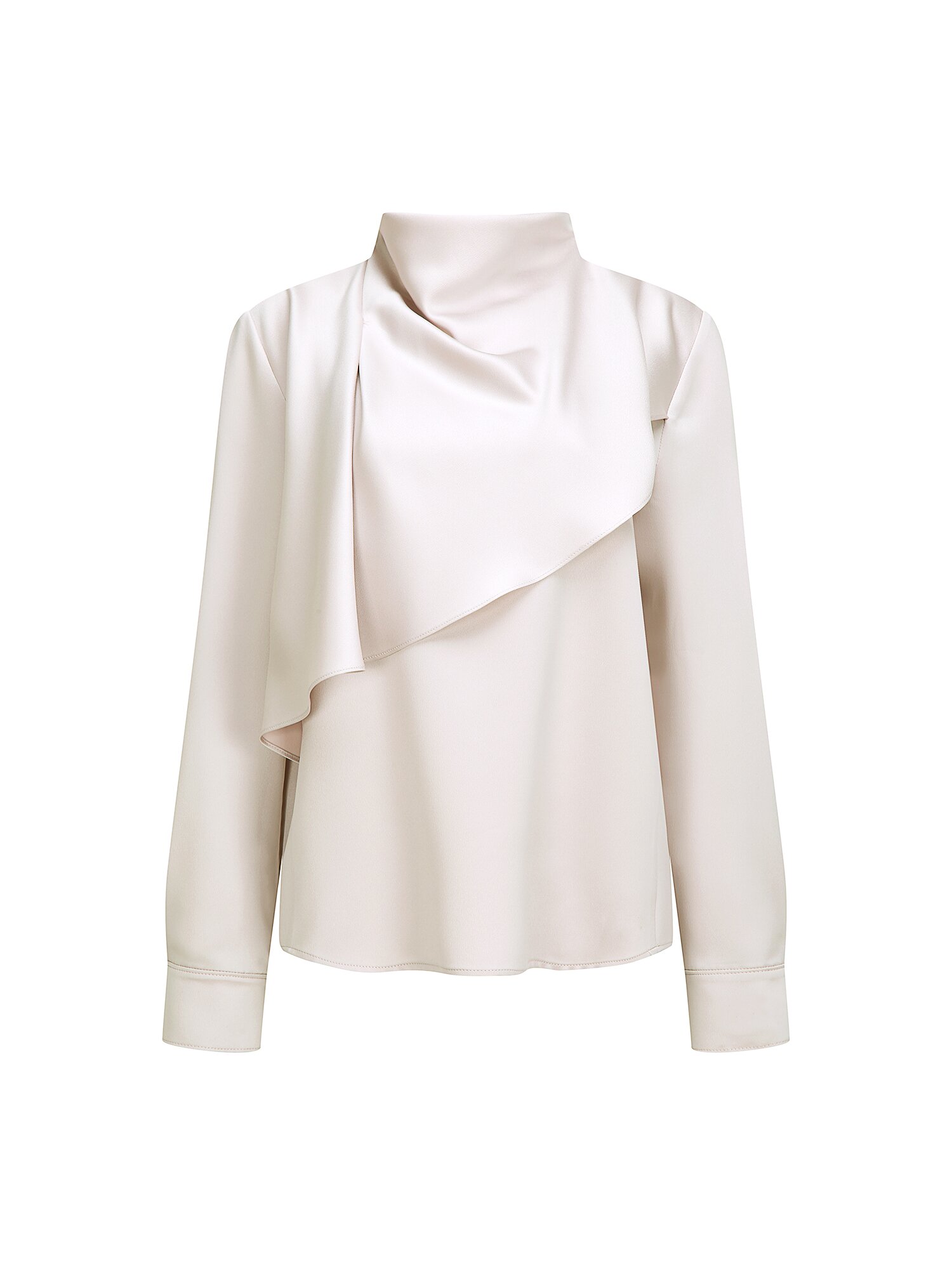 새틴 머플러 카울넥 블라우스 (LIGHT PINK)