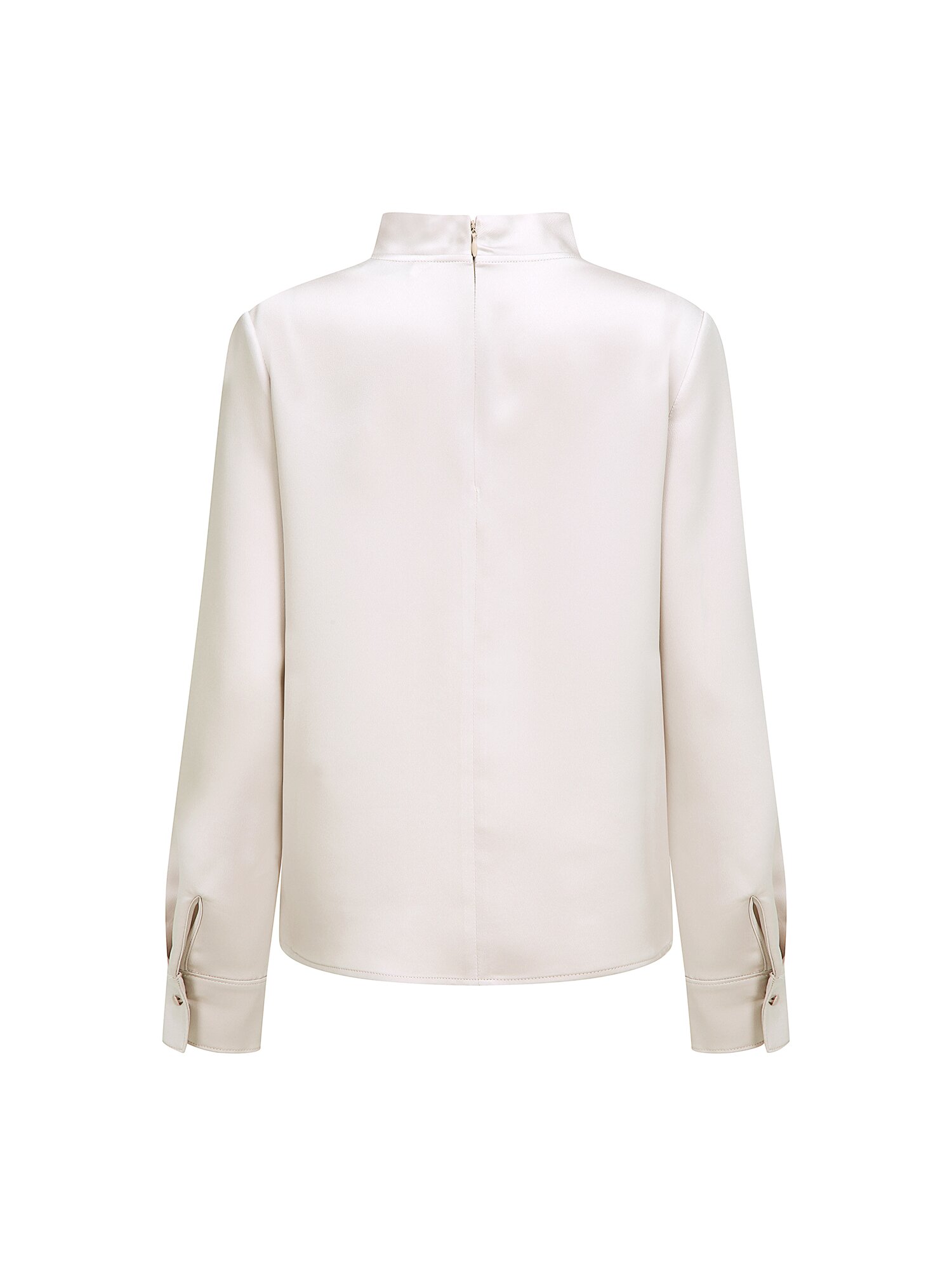 새틴 머플러 카울넥 블라우스 (LIGHT PINK)