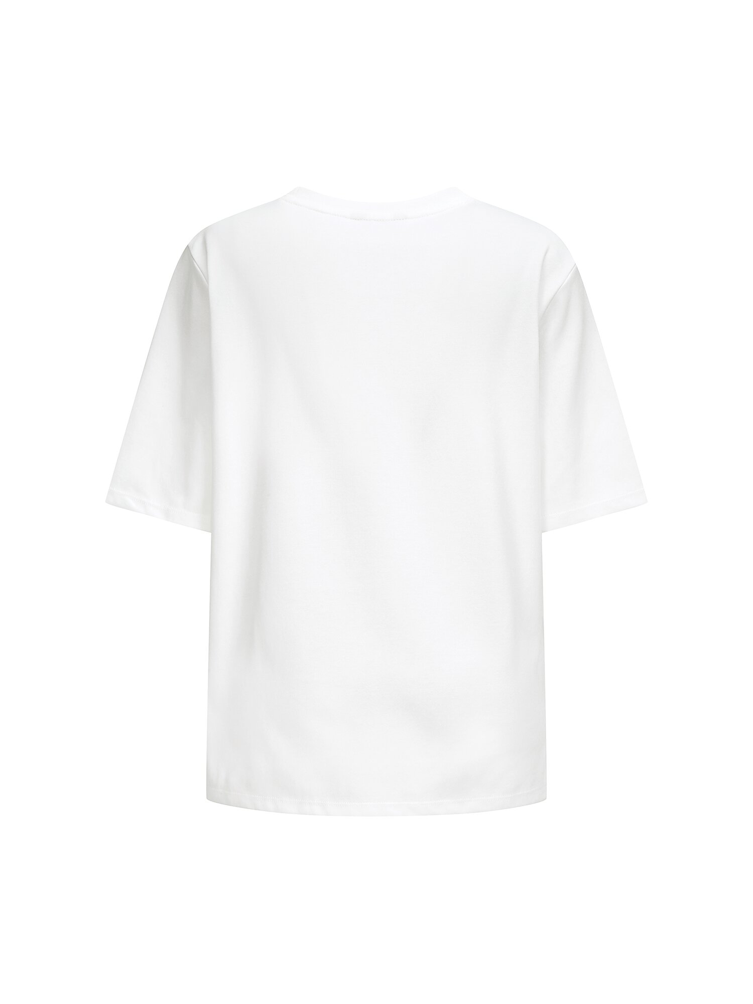 코튼 프린트 하프 슬리브 티셔츠 (WHITE)