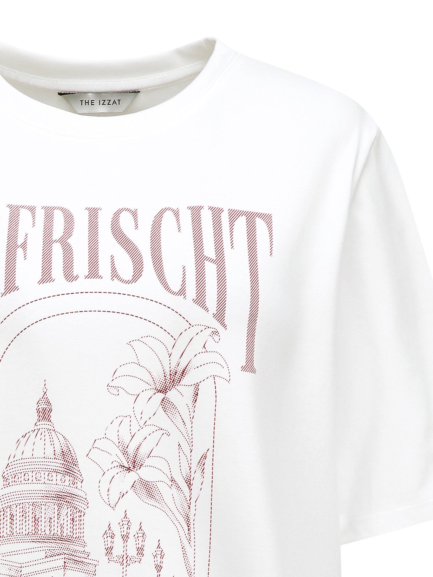 코튼 프린트 하프 슬리브 티셔츠 (WHITE)