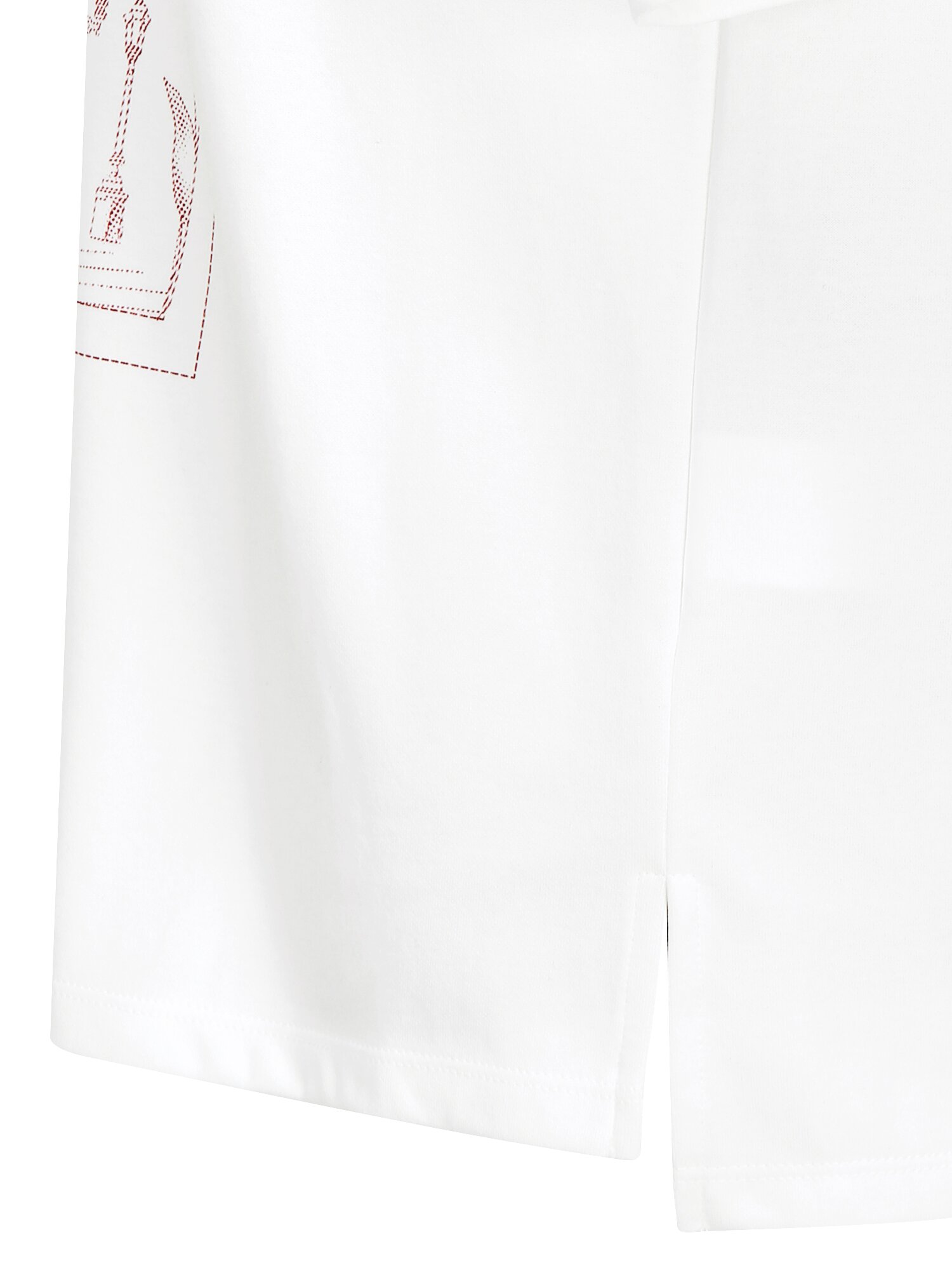 코튼 프린트 하프 슬리브 티셔츠 (WHITE)