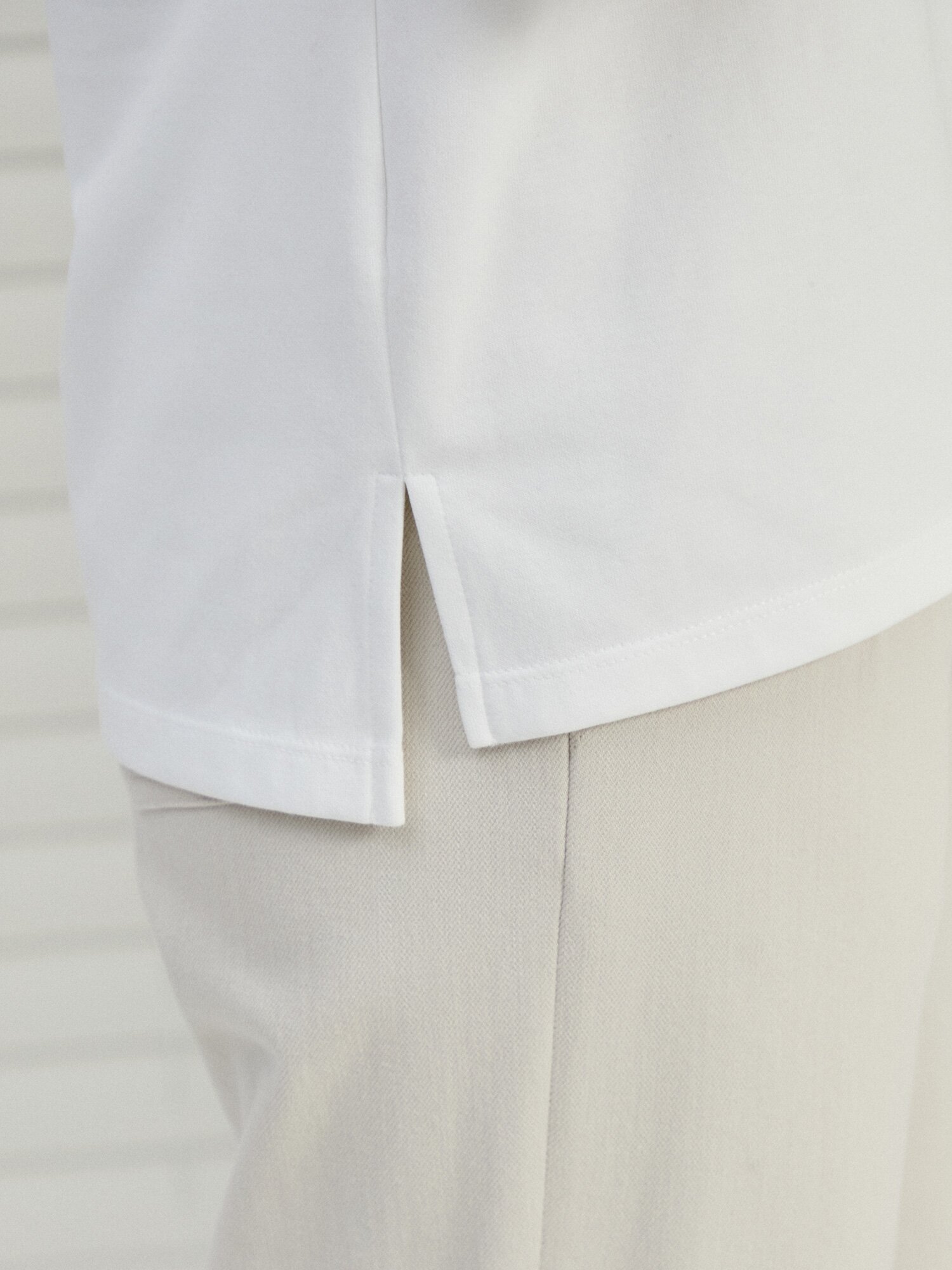 코튼 프린트 하프 슬리브 티셔츠 (WHITE)