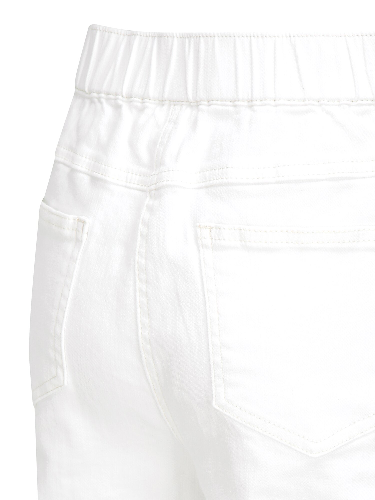 절개 백 밴딩 세미 와이드 데님 팬츠 (IVORY)