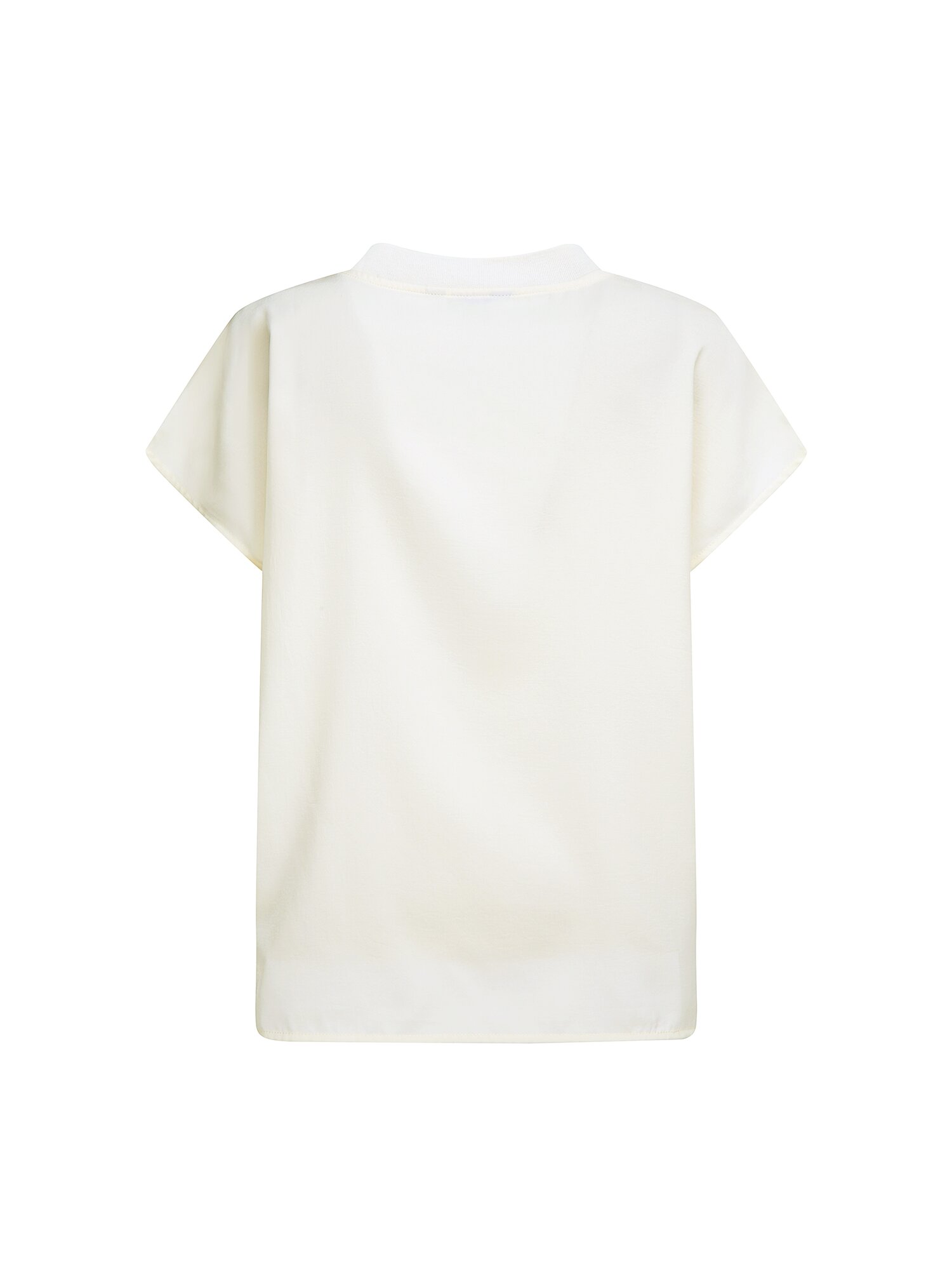 캡 슬리브 라운드넥 블라우스 (IVORY)