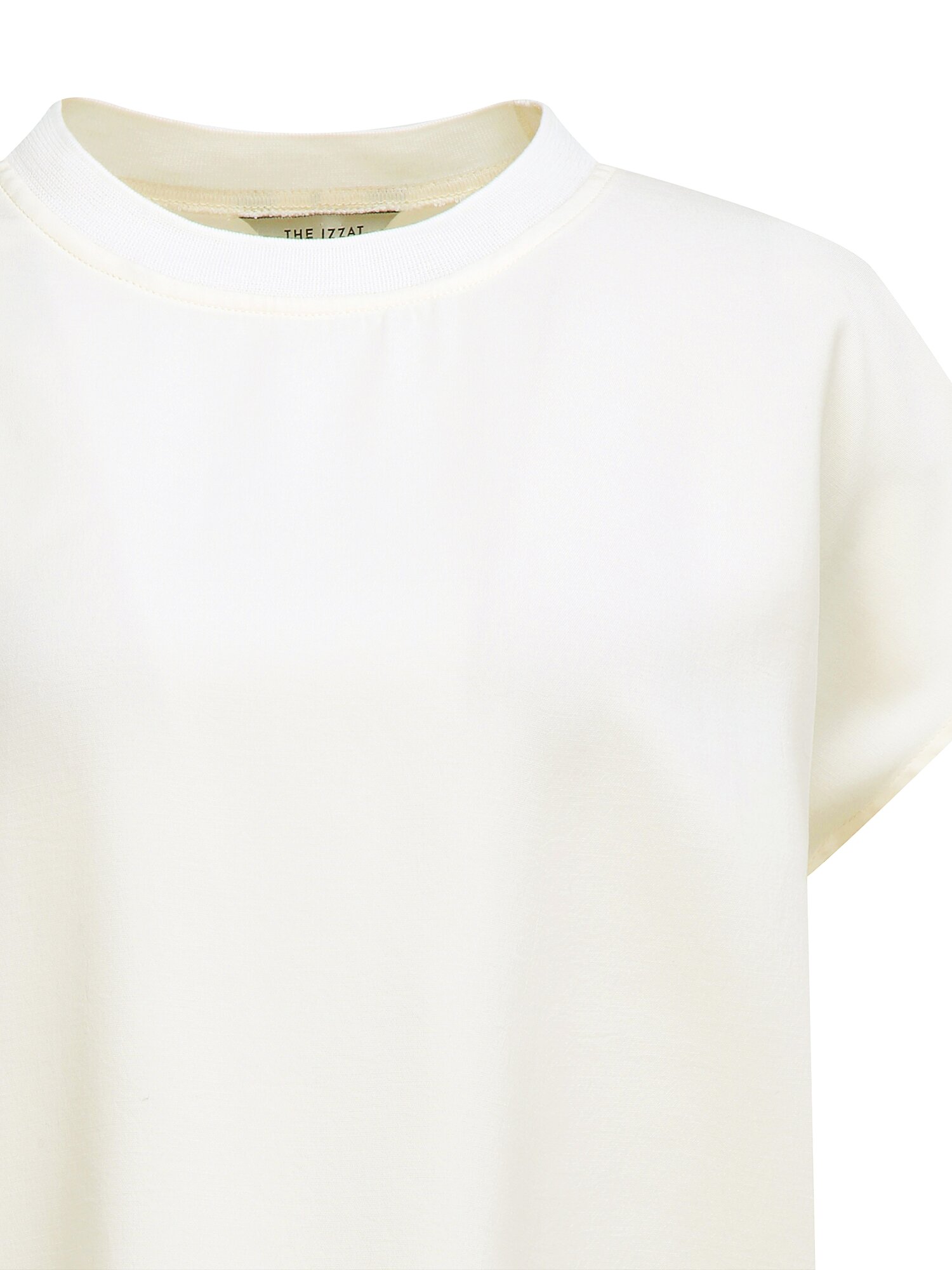 캡 슬리브 라운드넥 블라우스 (IVORY)