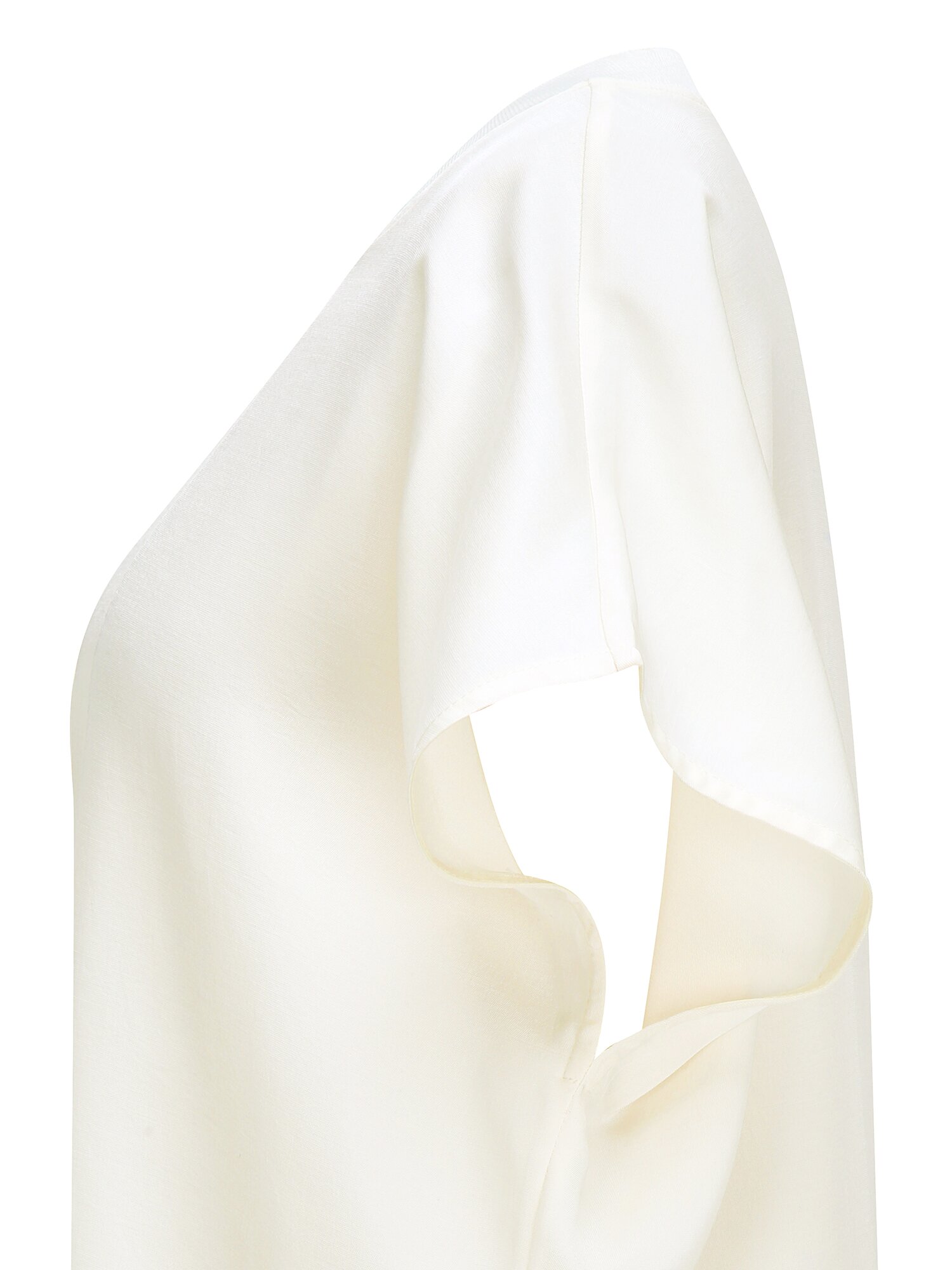 캡 슬리브 라운드넥 블라우스 (IVORY)