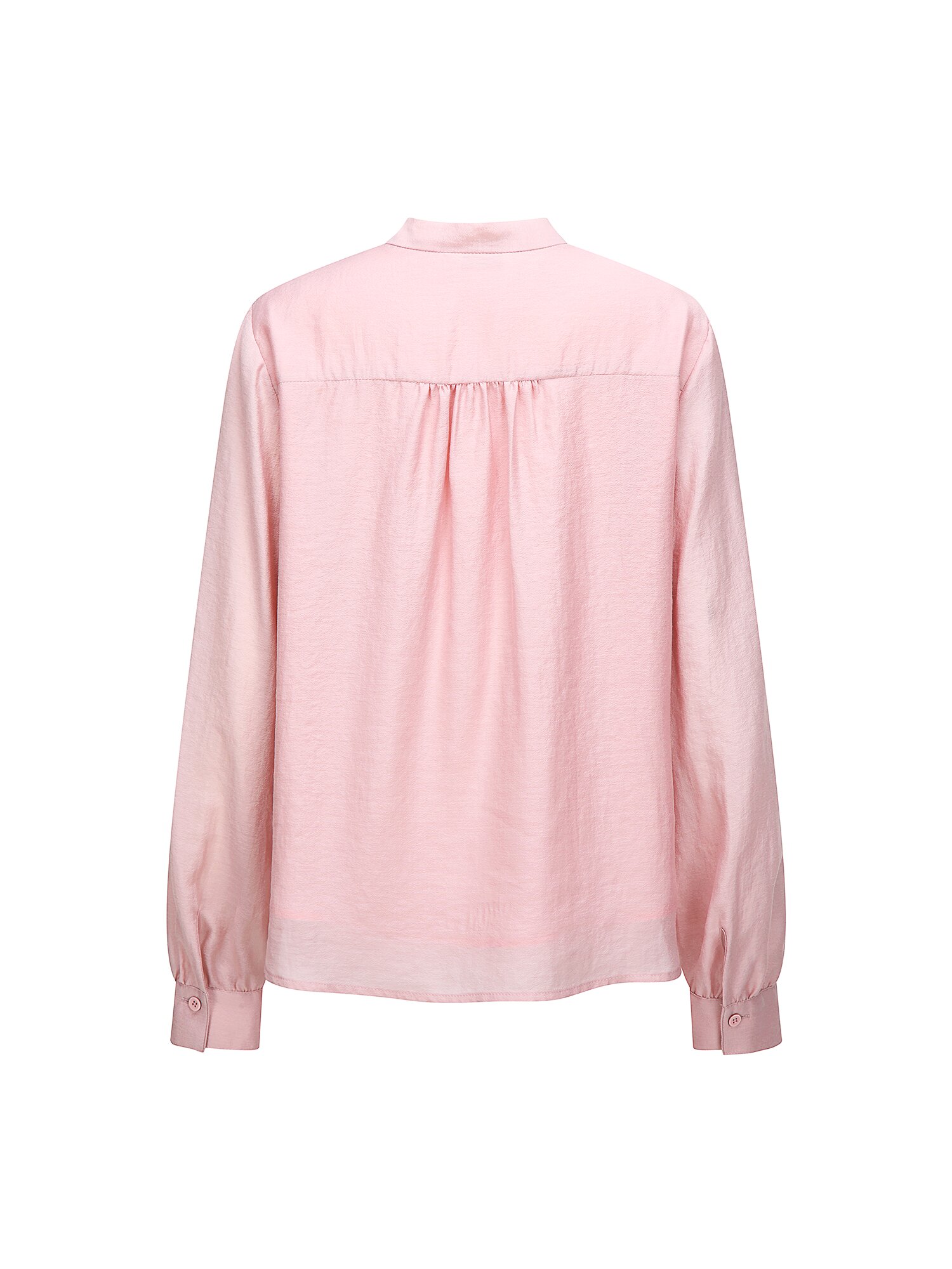 루즈핏 시어 타이넥 블라우스 (LIGHT PINK)