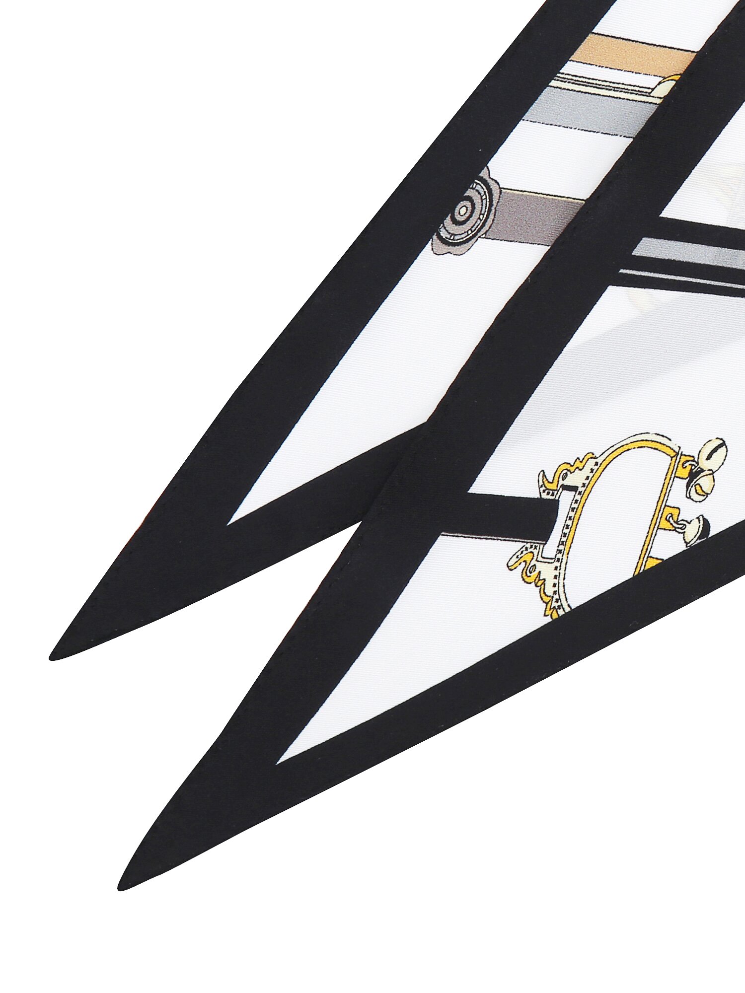 실크 일러스트 스카프 (PRINT BLACK)