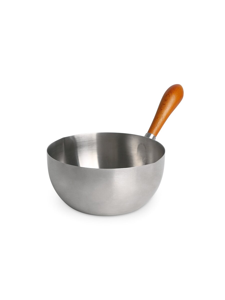 하야쿠 원목손잡이 밀크팬 편수냄비 튀김냄비 스텐냄비 미니 스텐냄비 15cm